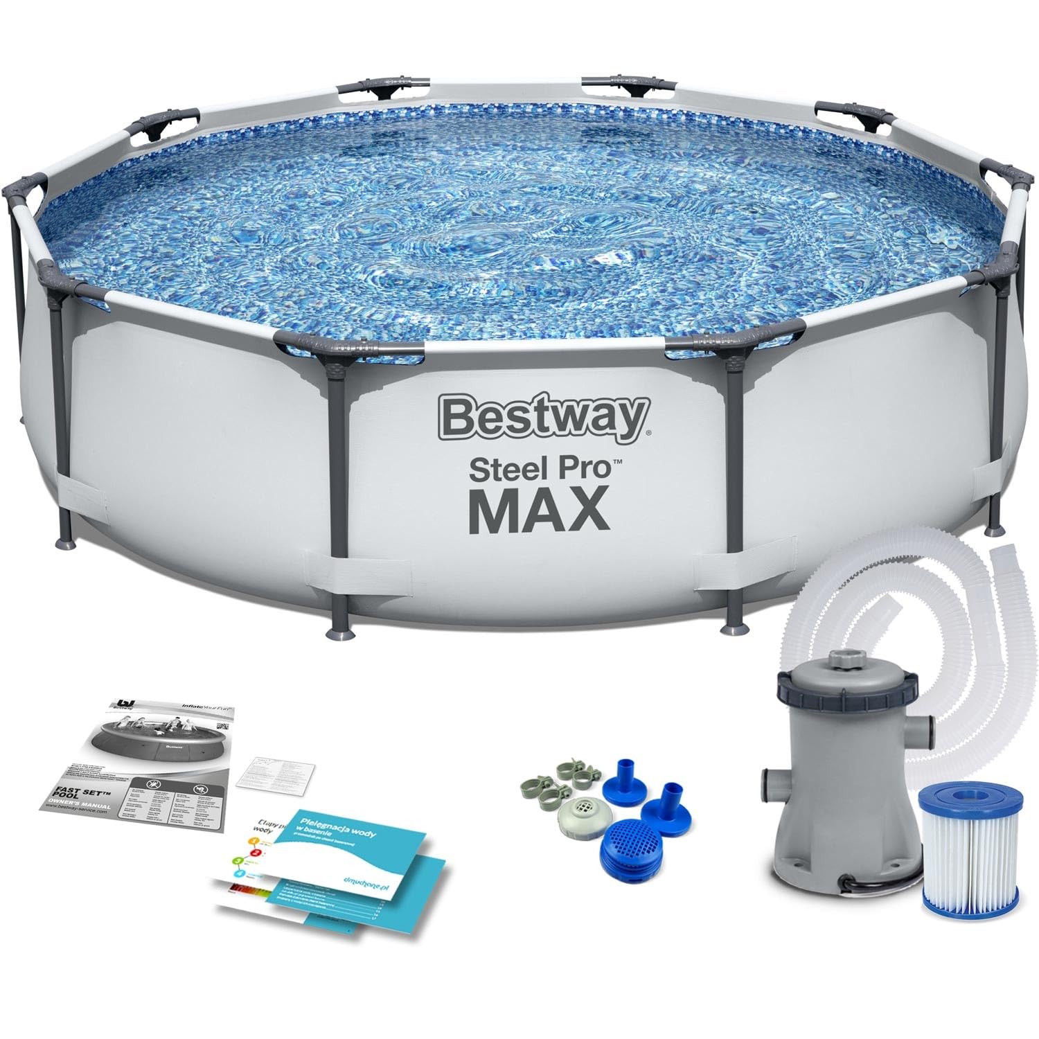Bestway Pool Set Steel Pro Max Round Pool 305X76Cm, Blue