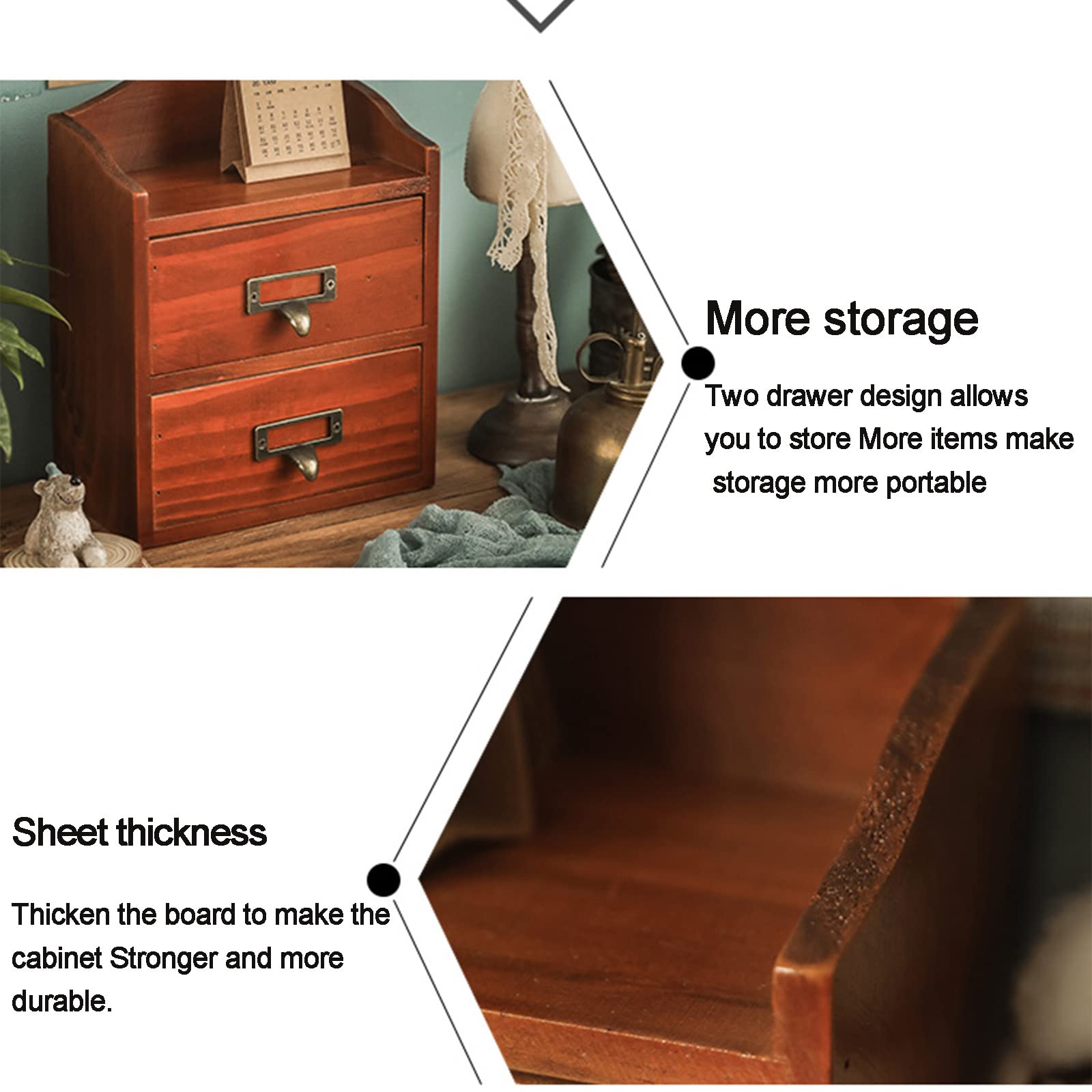 Cesta de Costura de Madera, Caja de Costura Vintage básica para el hogar, Caja de Kit de Costura de Madera para Adultos, Caja de Almacenamiento para Principiantes, marrón