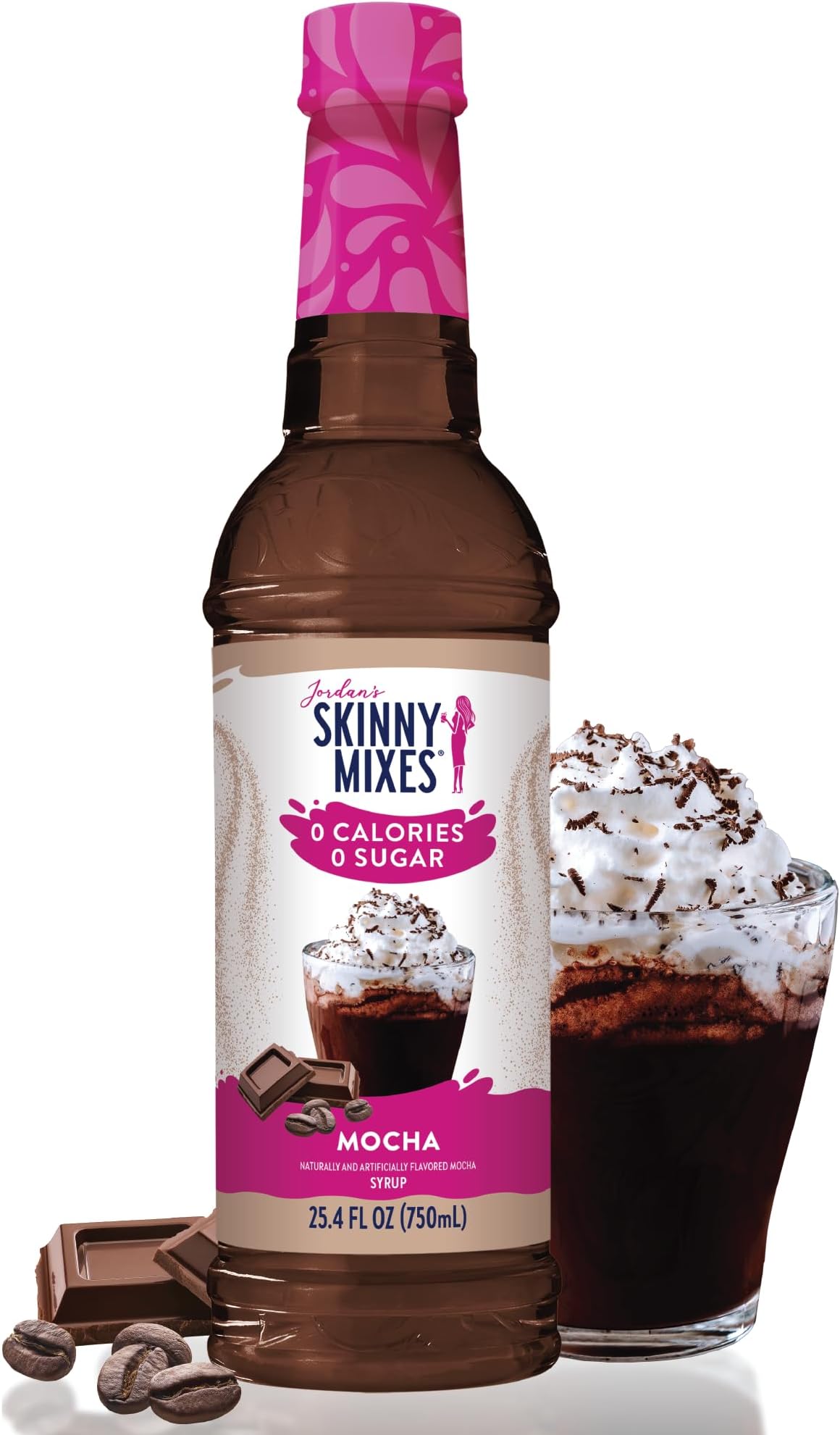 Sugar Free Coffee Syrup, Mocha Coffee Flavoring Syrup, Zero Calorie Drink Mix, Lattes, Baking, Protein Shake or Cocktail, Dairy & Gluten Free, Kosher, 25.4 Fl Oz