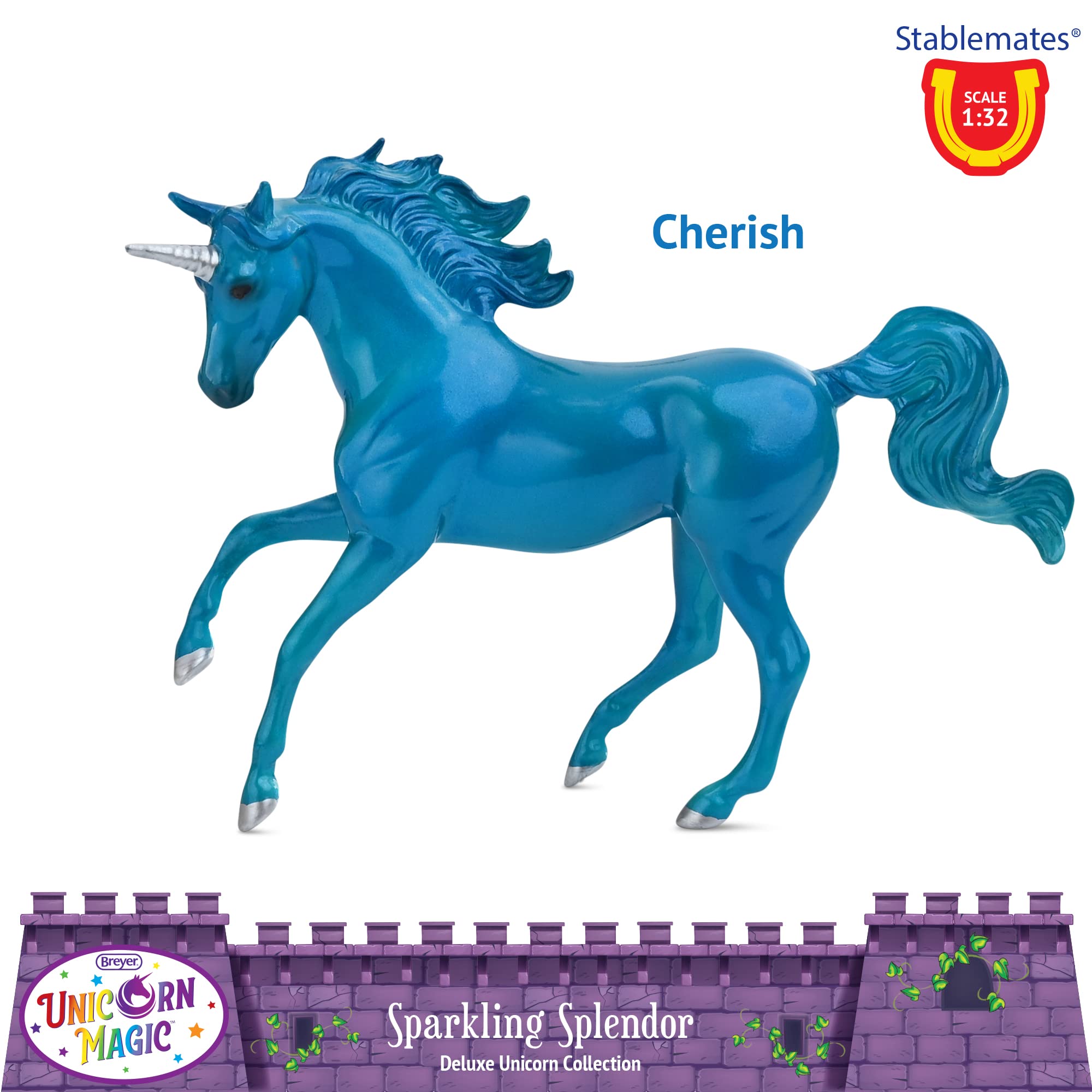 Breyer Pferde Stablemates Sparkling Splendor Deluxe Einhorn Set | 8 Einhorn Set | Einhorn Spielzeug | Pferdefiguren | 9,5 cm x 6,3 cm | Maßstab 1:32 | Modell #6937