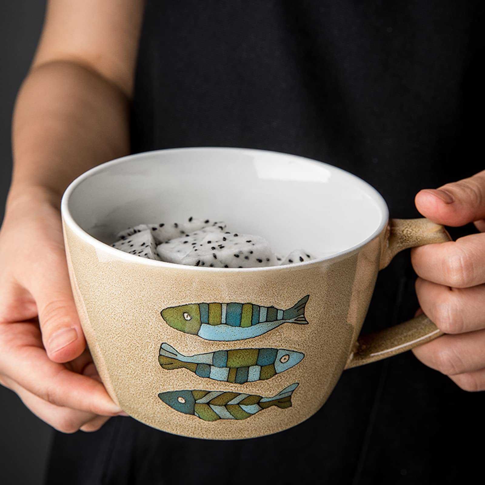 Wykwintna ceramika, duża pojemność ceramicznego śniadaniowego kubka/650 ml, duży kaliber ceramicznego kubka, ceramiczne kubki do kawy, porcelanowy kubek na poranną herbat