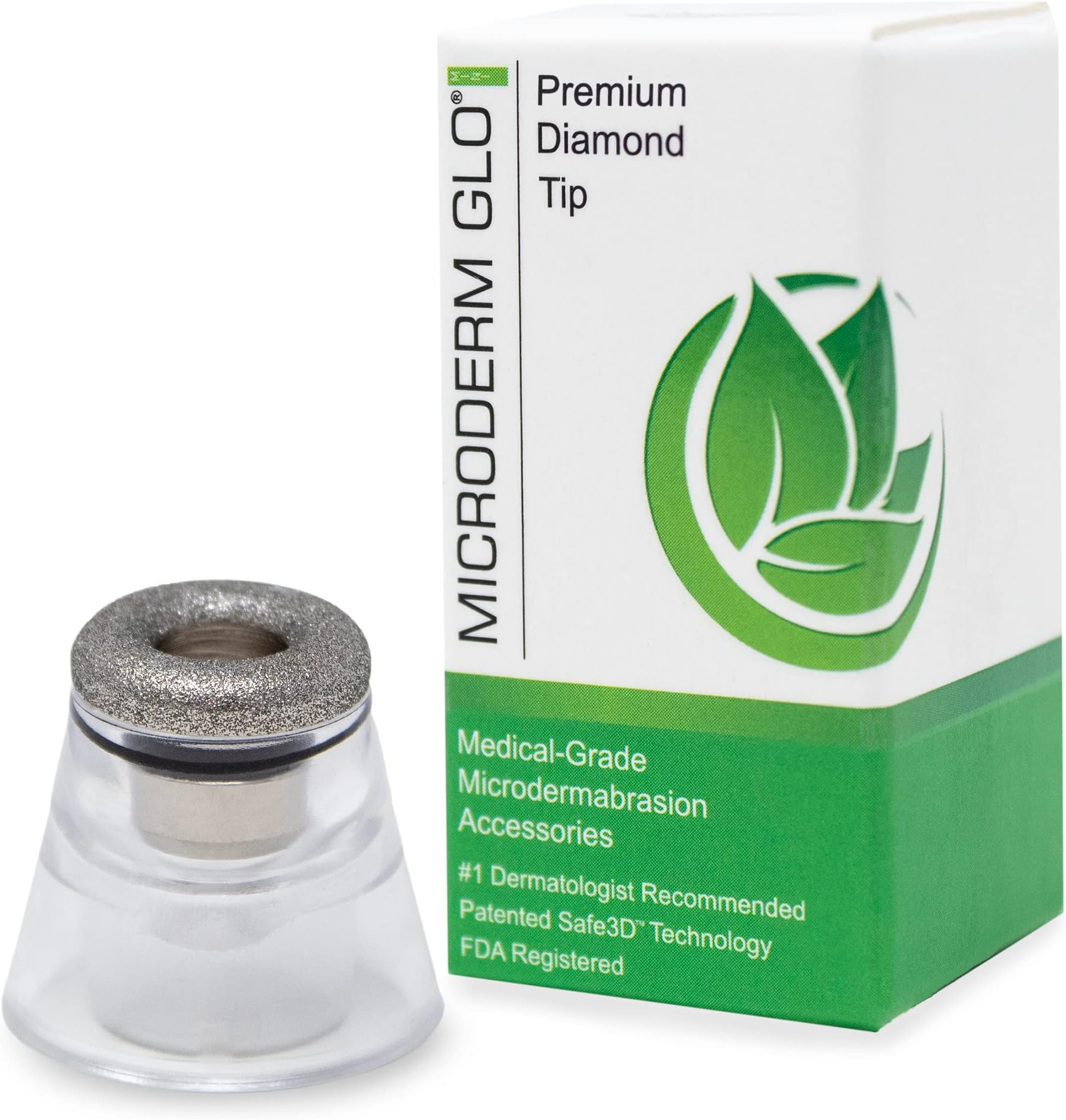 Microderm GLO MINI Premium Diamond Microdermabrasion Tips by Microderm GLO - Medical Grade Stainless Steel Accessories, Patented Safe3D Technology, FDA Approved, For All Skin Types (Premium)