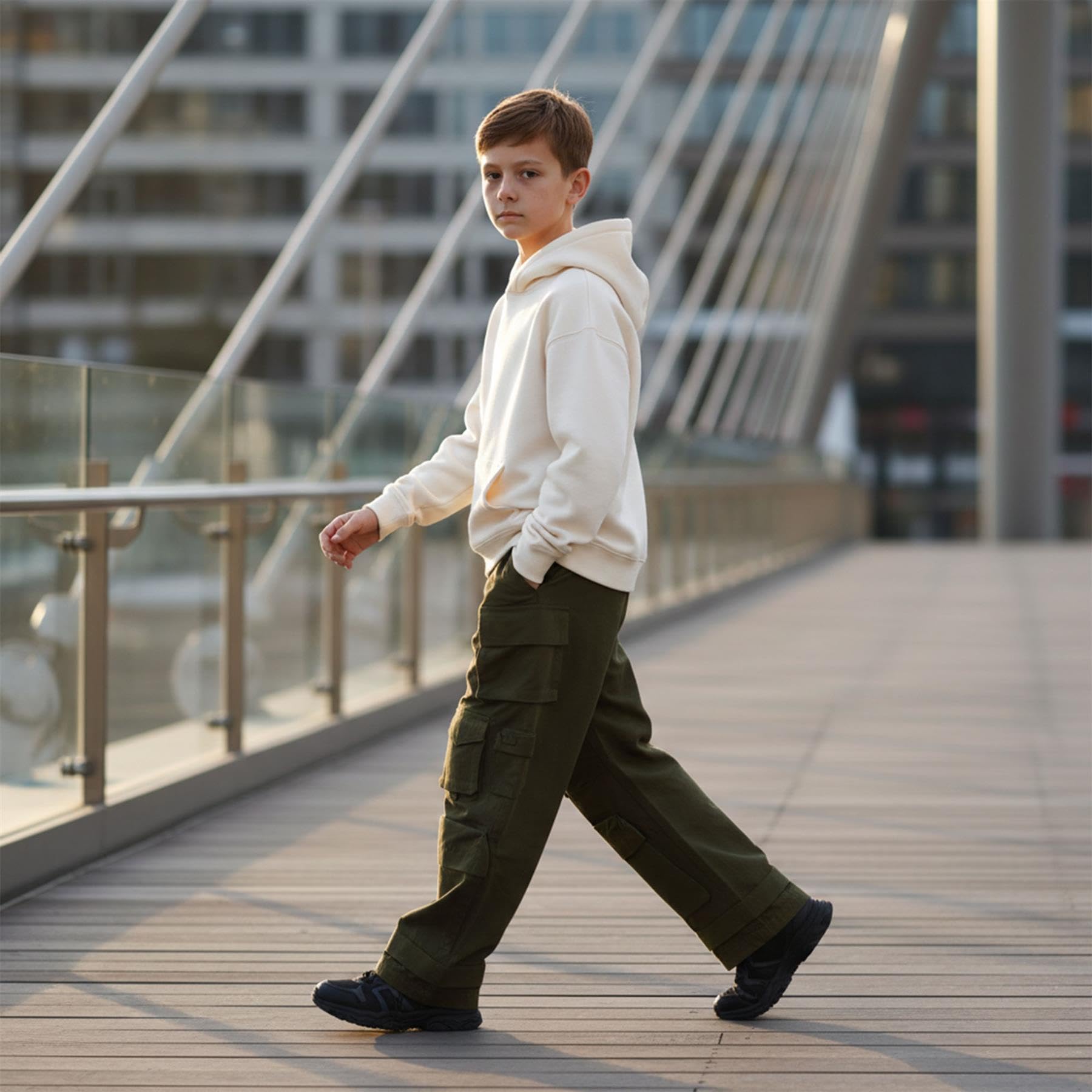 A2Z 4 Kids Cargohose für Jungen und Mädchen, mehrere Taschen, Utility-Combat-Hose mit verstellbarem Saum, strapazierfähige Outdoor-Hose für Wandern, Abenteuer, Schule, Alltag, für Kinder im Alter von