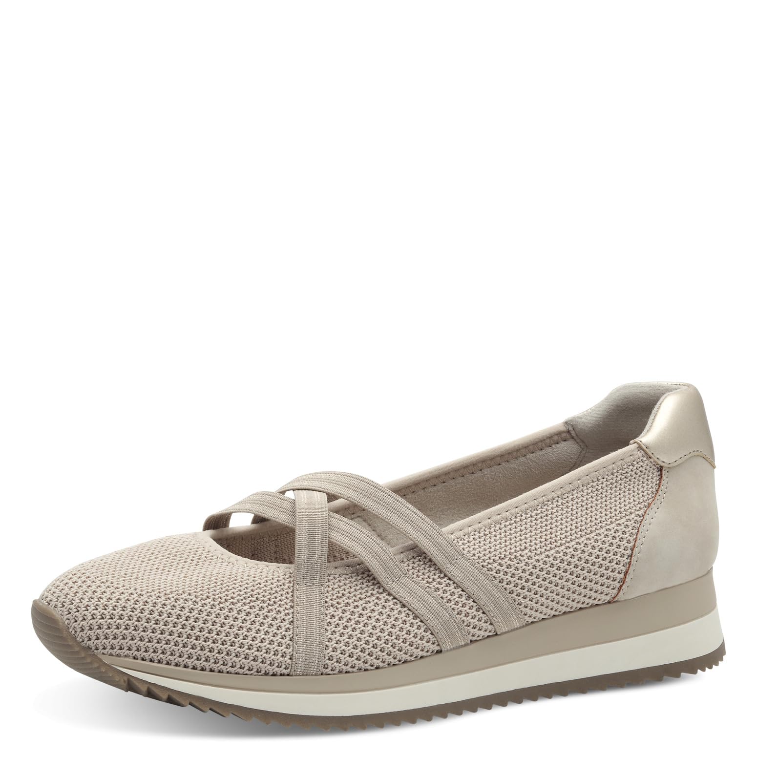 Jana Women’s Ballerinas with Strap Vegan, Beige/Gold, 5 UK
