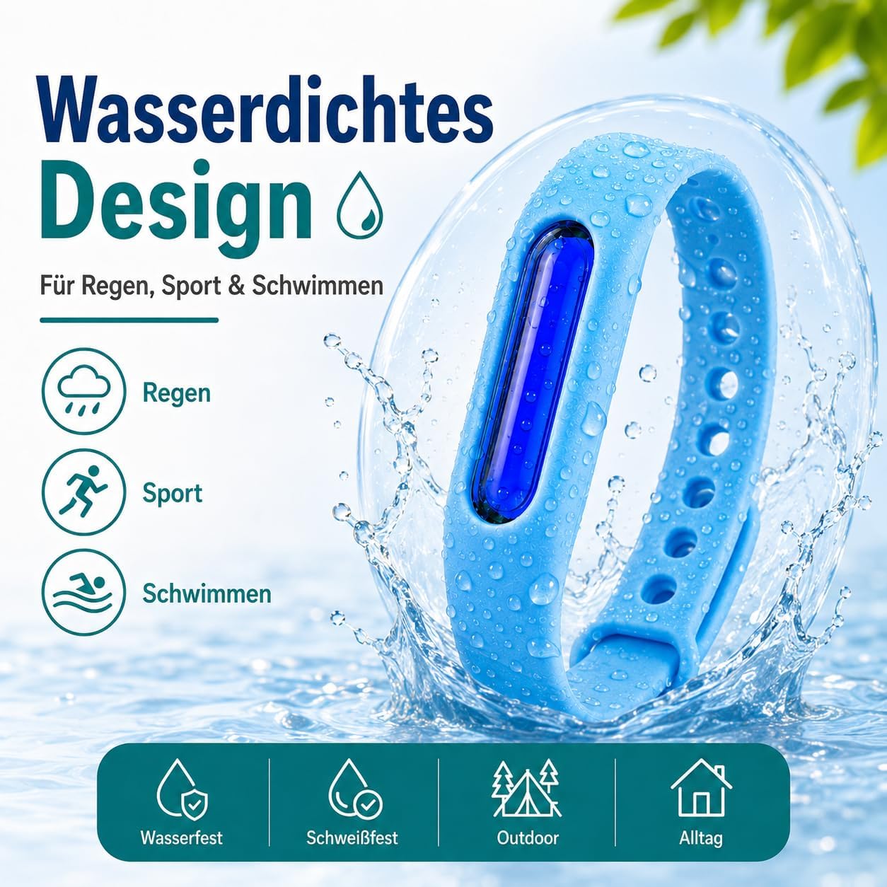 Bronoir Kinder & Erwachsene Verstellbares Silikon Abwehrband Wasserdicht für Camping Outdoor