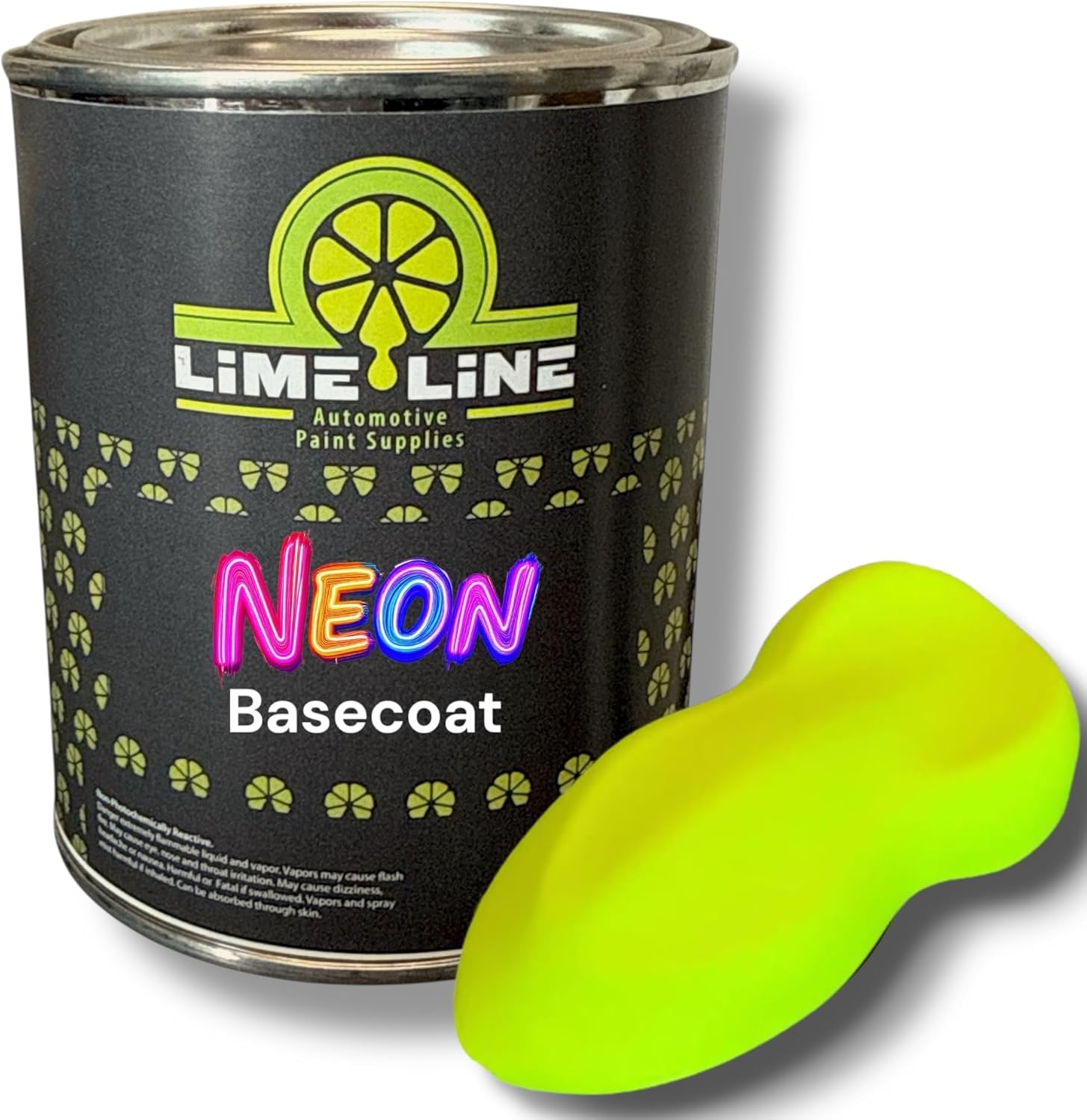 LiME LiNE Automotive Neon Basecoat Paint - Custom Paint for Cars, Trucks and Motorcycles Mix 1:1 with Urethane Reducer (Neon Yellow, 1 Quart)