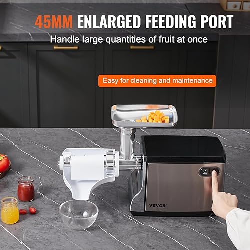 Miniatura 5 de VEVOR Colador eléctrico de tomate, máquina para hacer salsa de tomate de 400 W, colador de alimentos y máquina de salsas de 100 librash, molino de