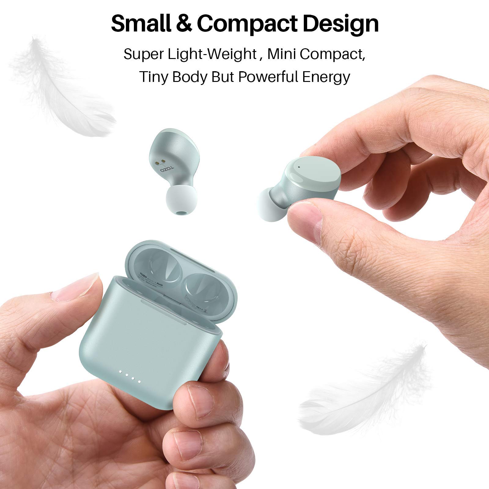 TOZO NC9 Hybrid Active Noise Cancelling Wireless Earbuds, 60H, LED Display view 2