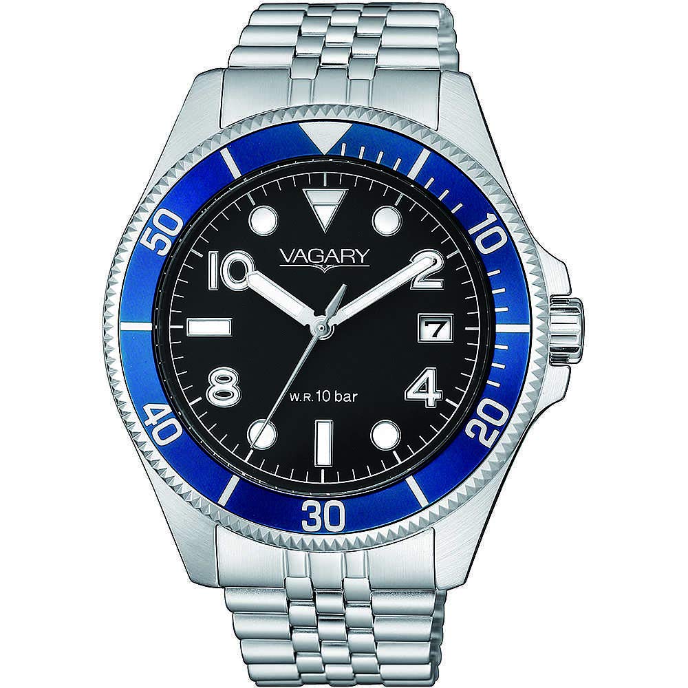 Orologio Vagary Uomo - Aqua39 Tempo e Data 41mm Blu - VD5-015-71