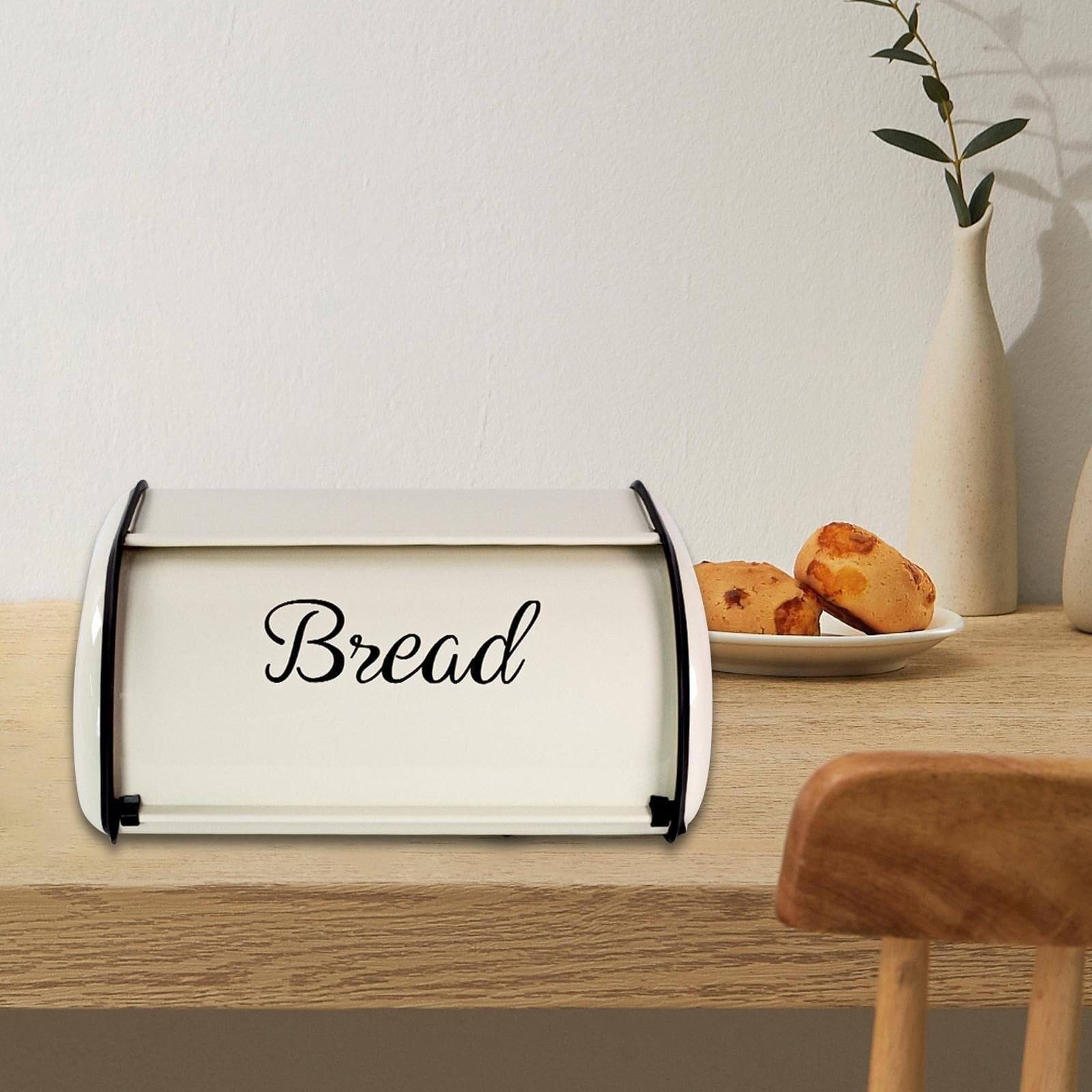 Pojemnik Do Przechowywania Chleba Pojemnik Na Chleb Roll Top Bread Box Vintage O Dużej Pojemności Pojemnik Na Chleb Do Piekarni I Kawiarni Chlebak Na Pieczywo