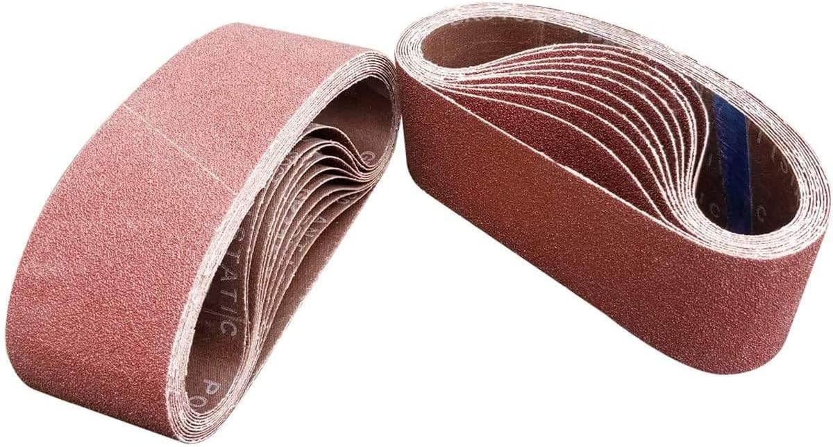 SACKORANGE 20 PCS 3 x 18 Inch Sanding Belts | 60 Grit Aluminum Oxide Sanding Belt | Premium Sandpaper for Portable Belt Sander - 20 Pack
