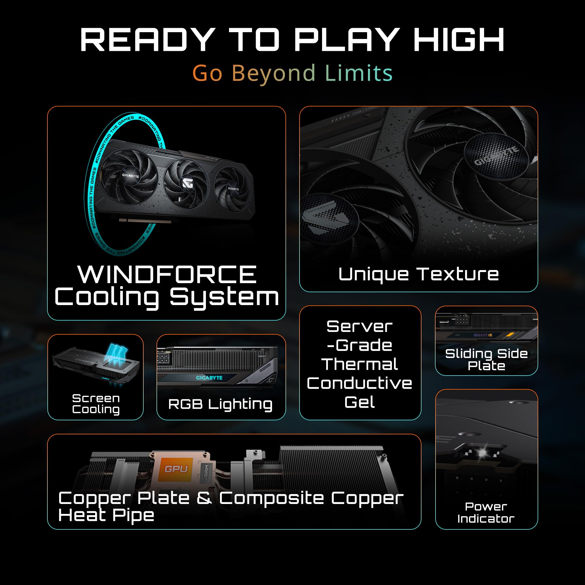 GIGABYTE Radeon RX 7600 XT Gaming OC 16G Graphics Card, 3X WINDFORCE Fans 16GB 128-bit GDDR6, GV-R76XTGAMING OC-16GD Video Card: GAMING RADEON9060XT|OC|16GD