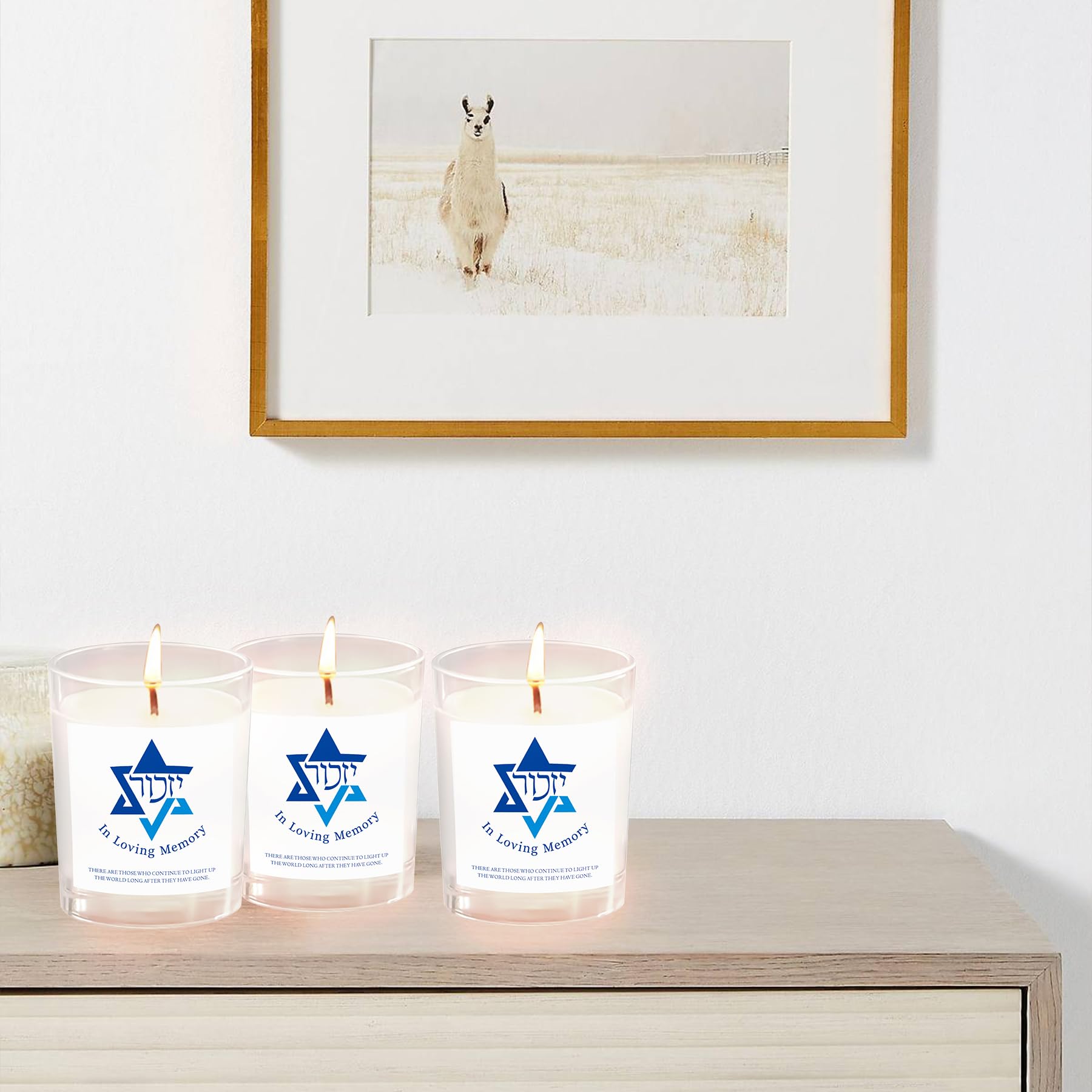 Yahrzeit Świece – świece pamiątkowe Yahrzeit, świece pamiątkowe na utratę ukochanej osoby, żydowskie świece pamiątkowe, naturalna świeca z wosku sojowego, ręcznie nalewana 170 ml