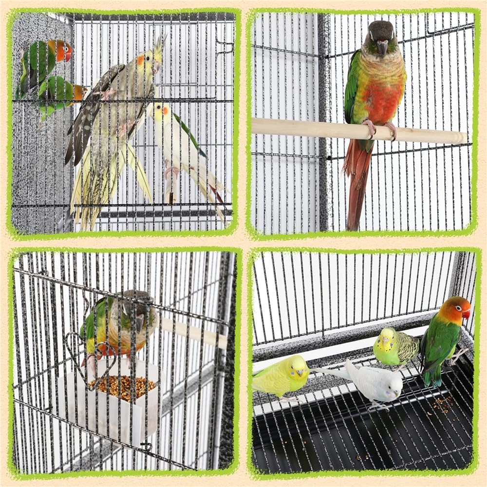 Yaheetech Vogelvoliere Vogelkäfig mit Tür Vogelhaus Vogelbauer mit 4 Rollen 47 x 81 x 160 cm