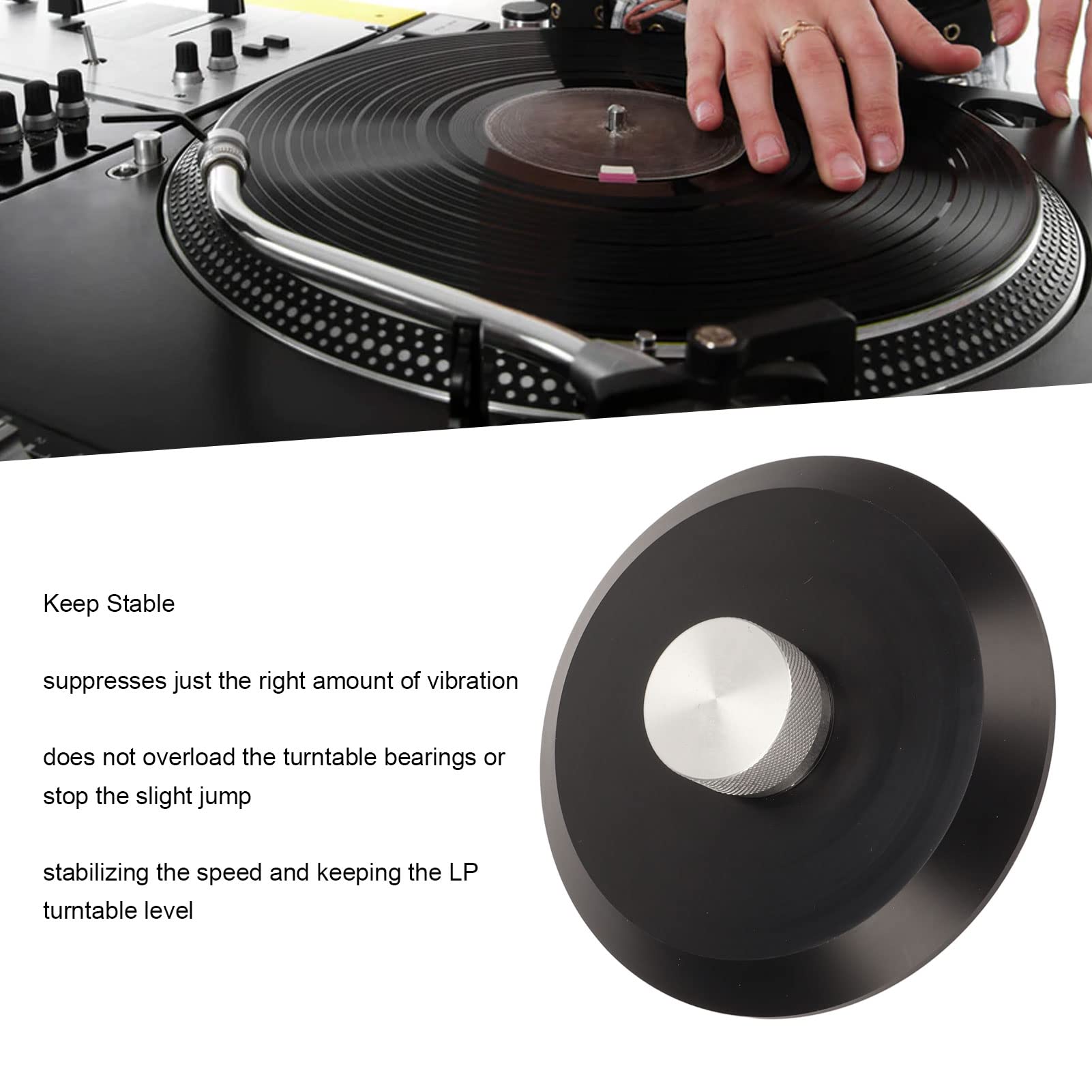 Estabilizador de Peso de Registro, Abrazadera de Peso de Tocadiscos de Vinilo, Abrazadera de Registro para Disco de Tocadiscos de Tocadiscos LP de Vinilo, Reducción de Ruido