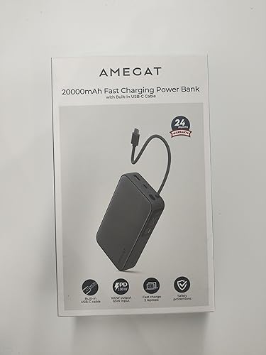 Miniatura 10 de Cargador portátil de 20000 mAh, 100 W PD de carga rápida con cable USB C integrado, pantalla digital inteligente, paquete de batería para