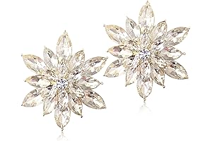 Elegant Hypoallergenic Crystal Flower Burst Stud Earrings for Women