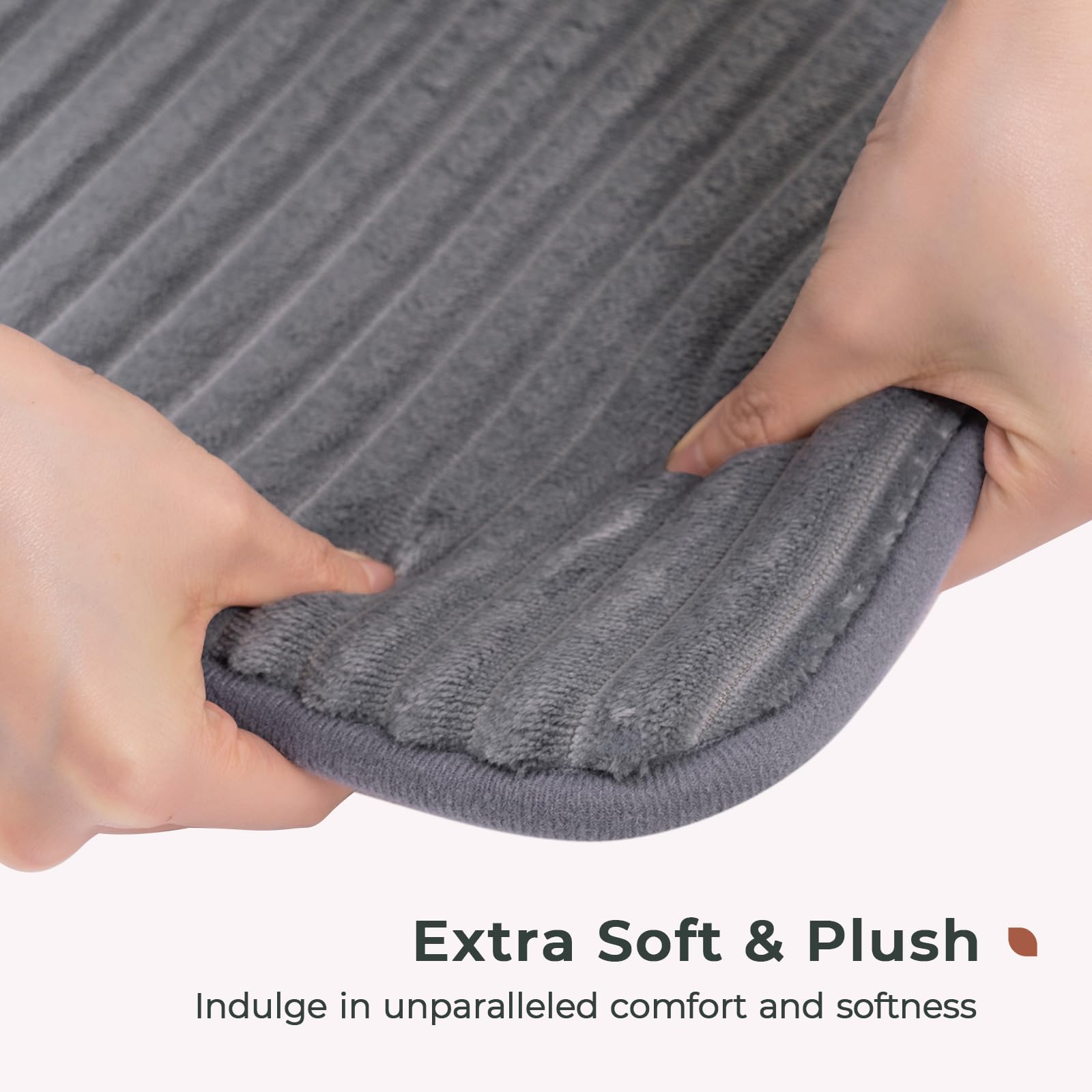 FRESHMINT Ultra Soft Charcoal Infused Memory Foam Bath Mat 20" x 32", Bath Rugs for Bathroom Non-Slip, Thick & Water Absorbent Bathroom Rugs, Room Accessories Shower Floor Mat, Washable, Gray