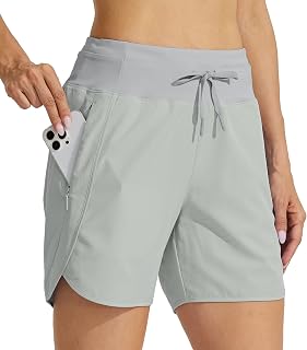 Willit Women's 5" Athletic Running Shorts Quick Dry Workout Hiking Shorts High Waisted Active Shorts Zipper Pocket