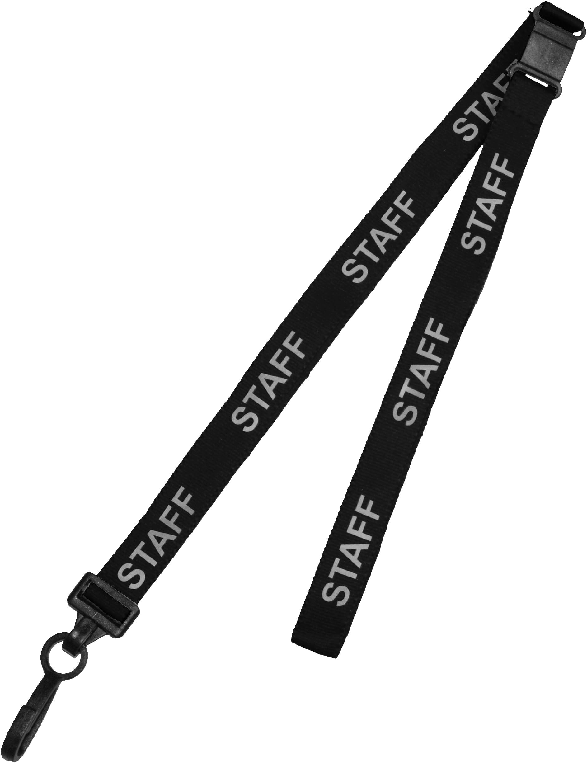 ACB Ltd 10 Black Printed Staff Value Soft Neck Strap Lanyards for ID Card Holder