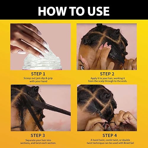 Miniatura 5 de J. AMILA Jam Dip N Grip Aceite de coco y argán Extreme Hold Gel acondicionador y brillante estilos de larga duración, control del encrespamiento (8