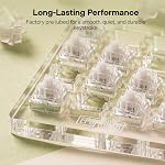 EPOMAKER Crystal Tactile Silent Switch for Mechanical Gaming Keyboard, 35 Pieces, Pre-Lubed, 5-Pin 35gf Crisp Mute Tactile Switches with Standard MX Structure