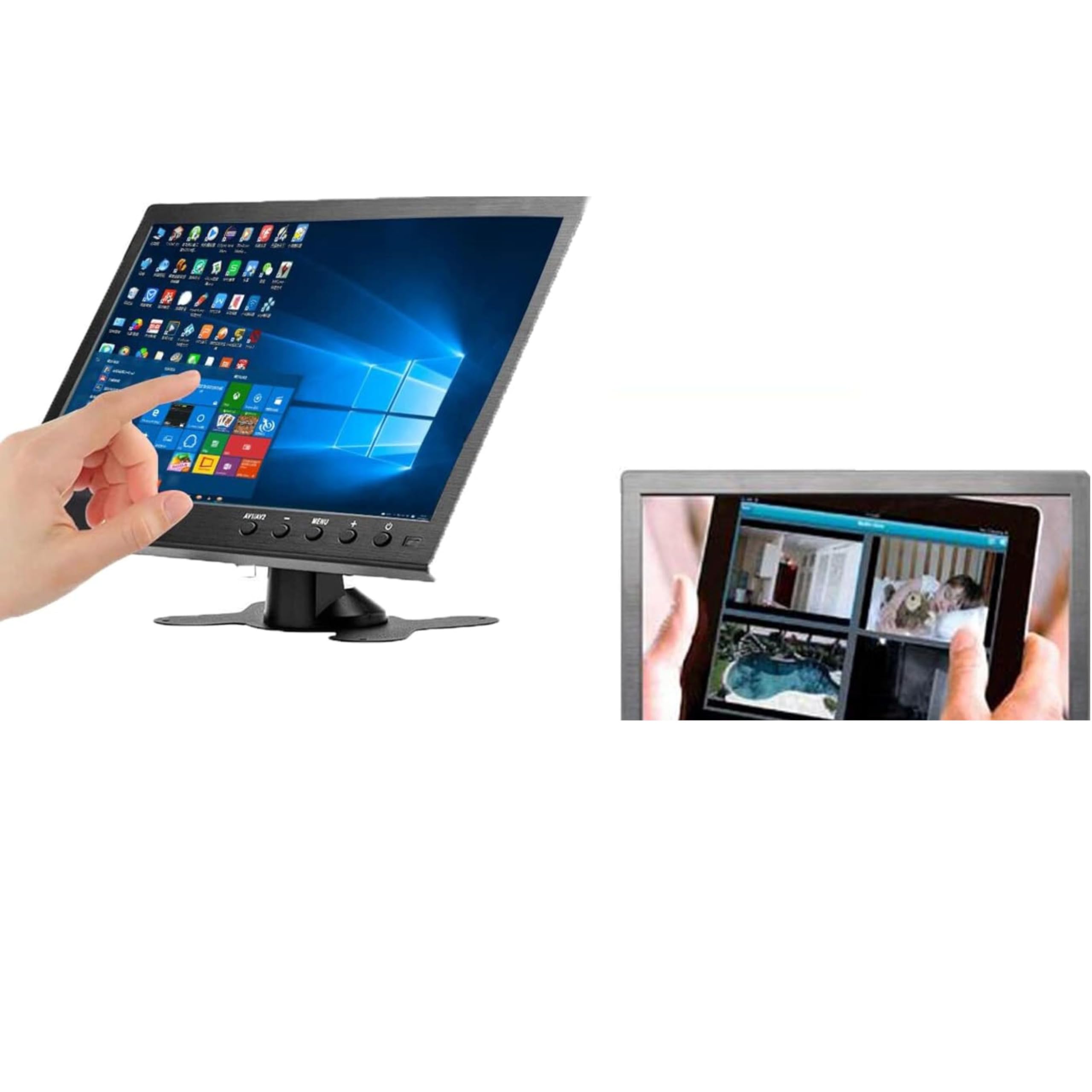YASTA Monitor Telecamera 10.1" Videosorveglianza HD Display TFT/LCD Staffa Supporto