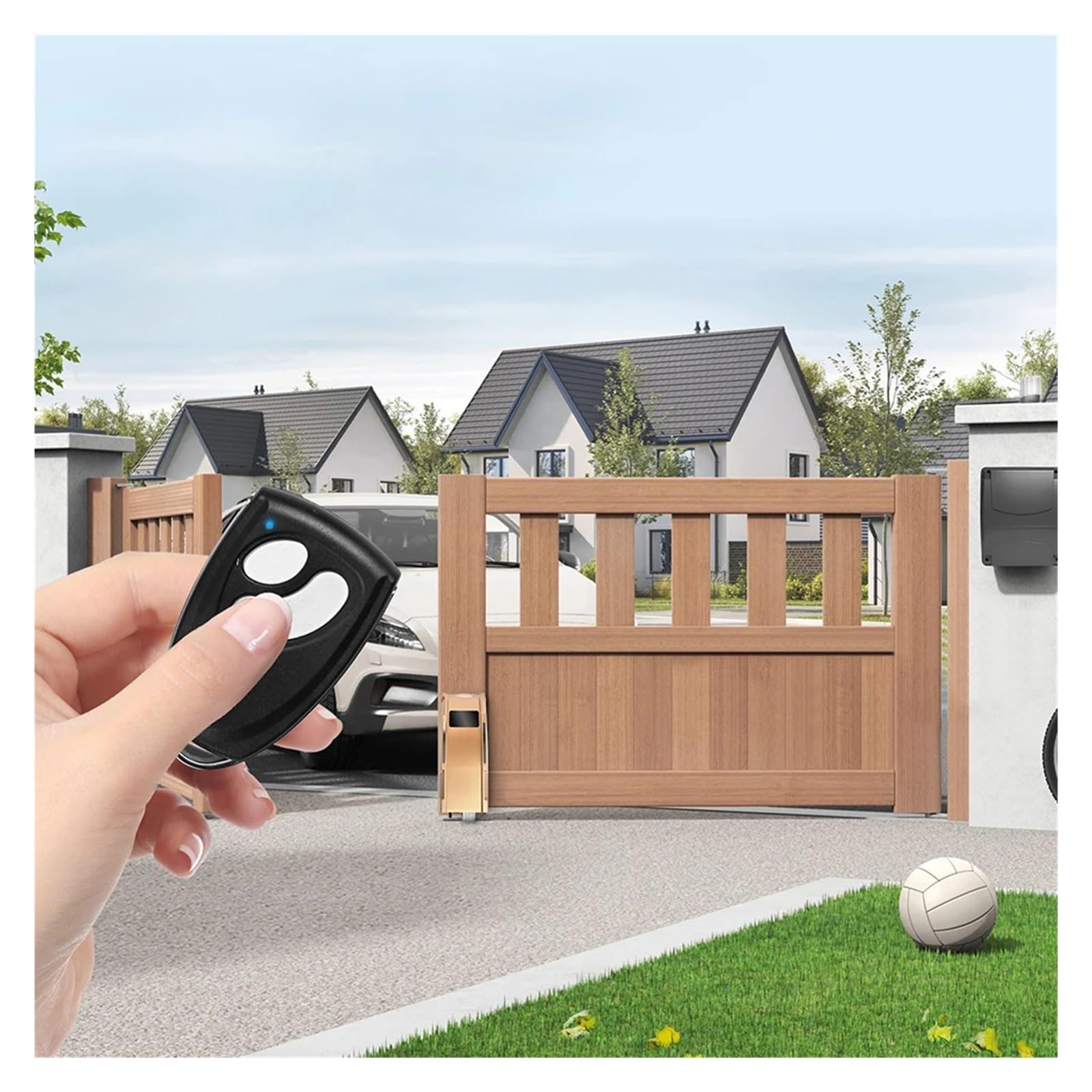 Apricancello automatico scorrevole F-630 Apricancello battente Telecomando Porta automatica battente Motore a braccio singolo con ruota Peso massimo porta 350 kg Kit telecomando motore automatico