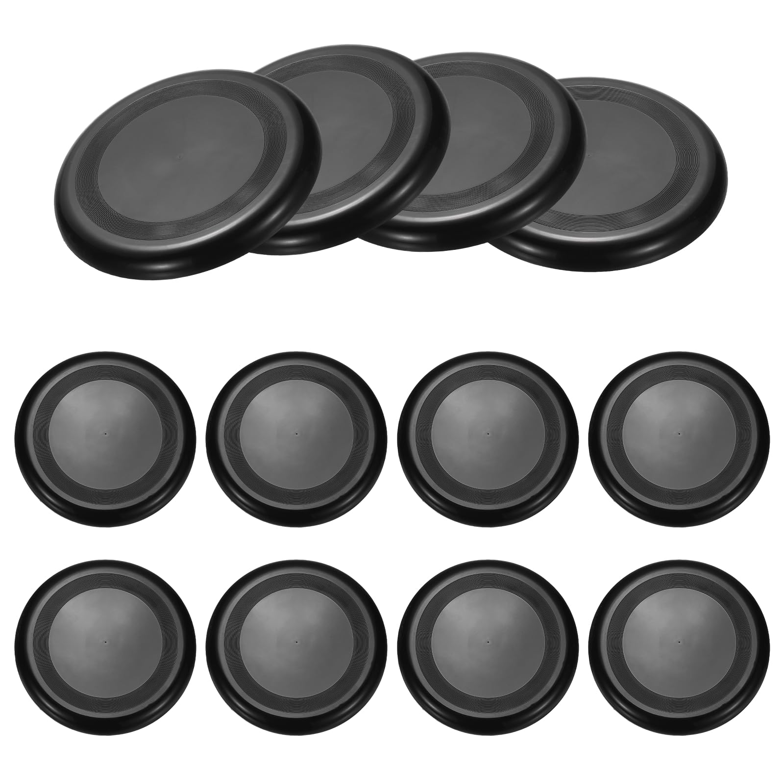 Lot de 12 disques volants souples, pour tous les âges, pour l'extérieur, légers et durables, 22,9 cm et noir, pour plage/arrière-cour/pelouse/parc)