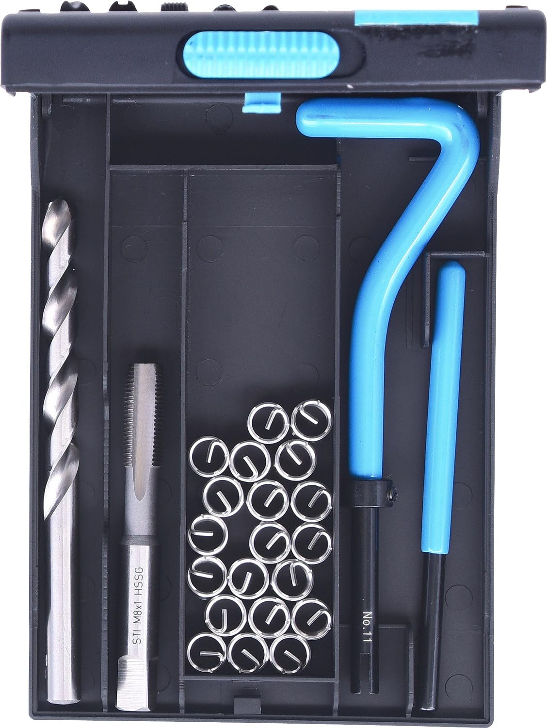 KS Tools 150.6030 Zest do naprawy gwintów ze stali nierdzM8 x 1,00 x 11 mm, 24-szt