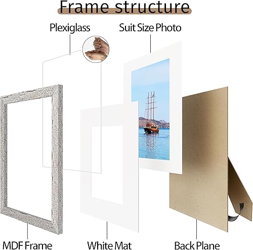 Miniatura 433 de Picrit - Juego de 12 portarretratos de 5 x 7 pulgadas para colgar en la pared o exhibir sobre una mesa, para fotos de 4 x 6 con paspartú o 5 x 7