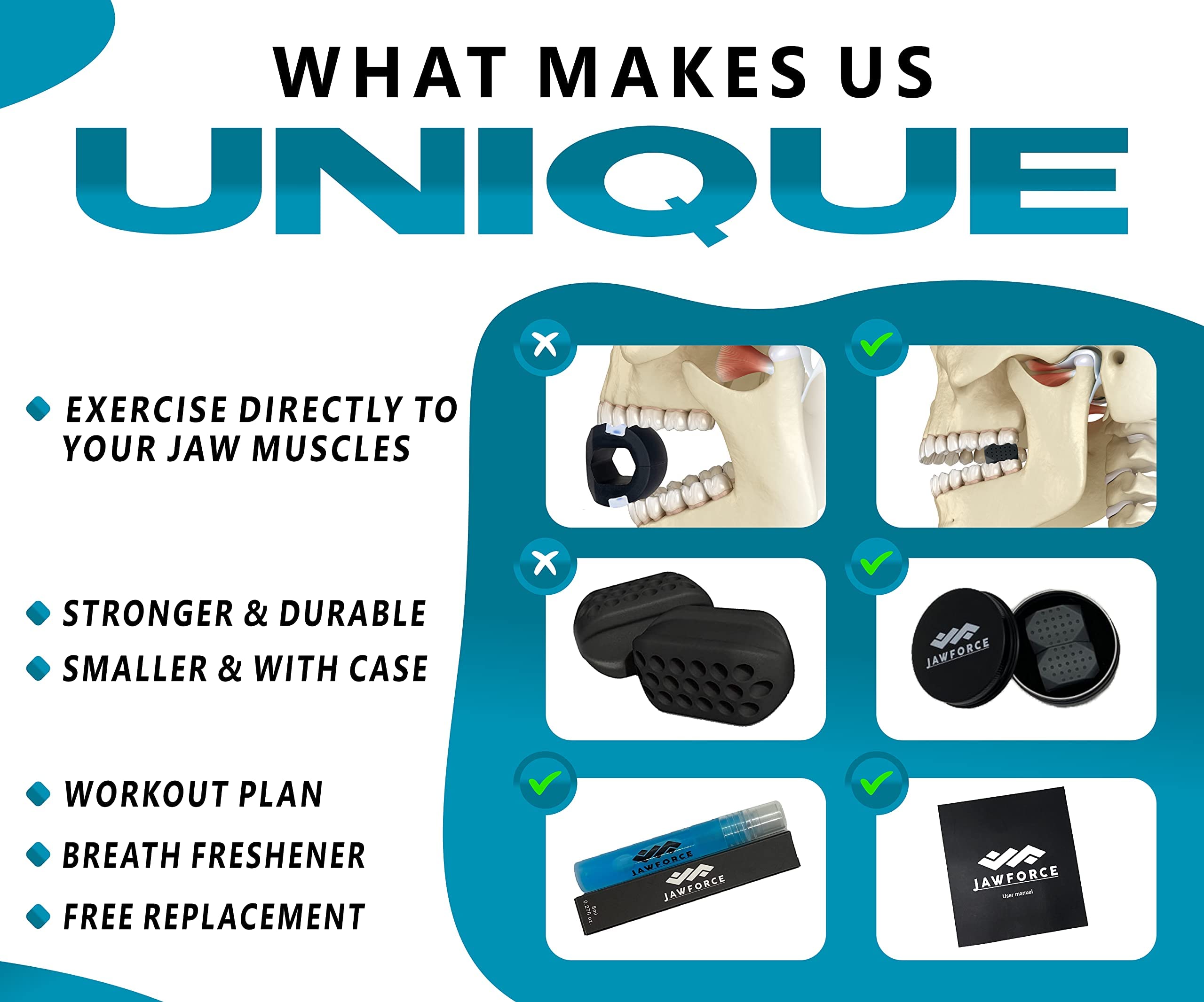 JawForce Jaw Exerciser for Men & Women, Small Size Jawline Exerciser