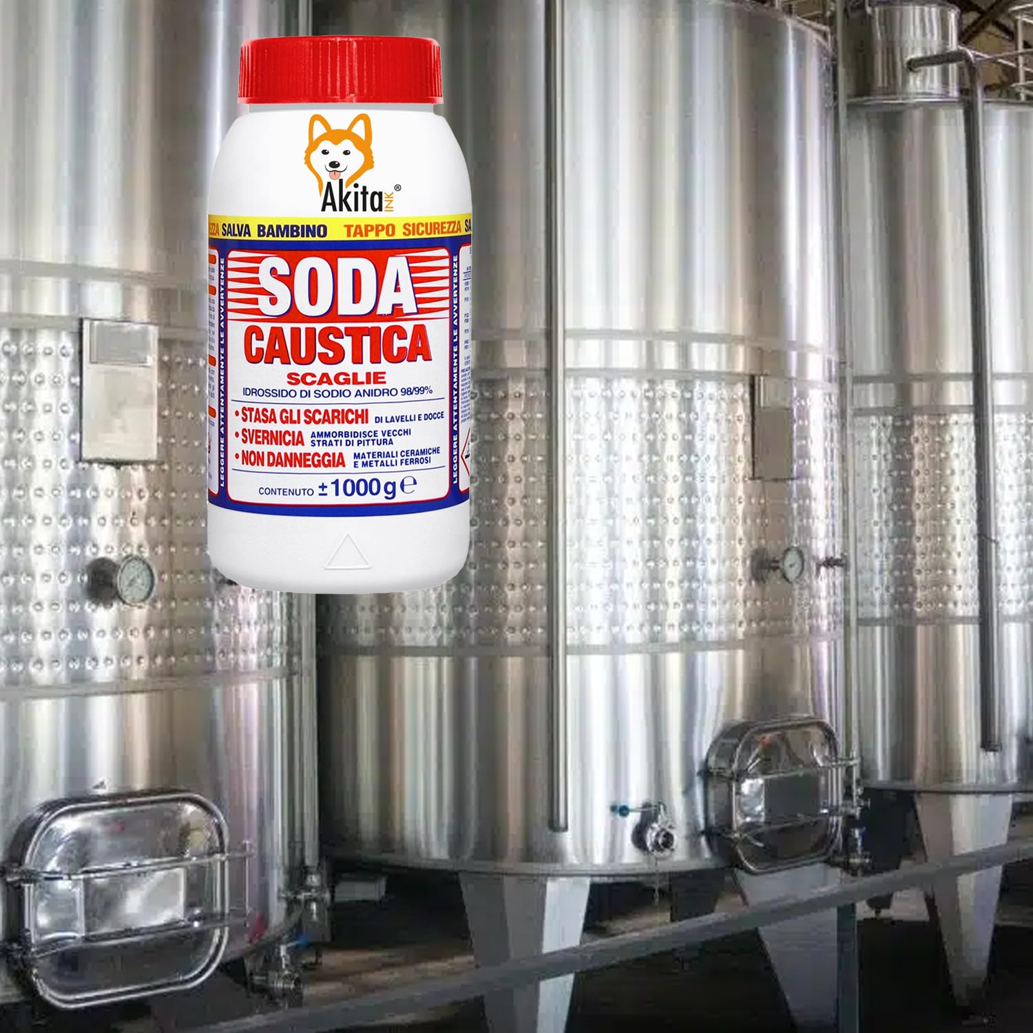 Soda caustica a scaglie uso industriale domestico sverniciatore disincrostante 4 pz