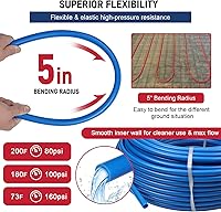 Vista 4 de Tubería PEX de 1/2 pulgada, 100 pies, 2 rollos, tubería PEX EVOH Pex-B, sin barrera de oxígeno, duradero, a prueba de fugas, flexible para líneas