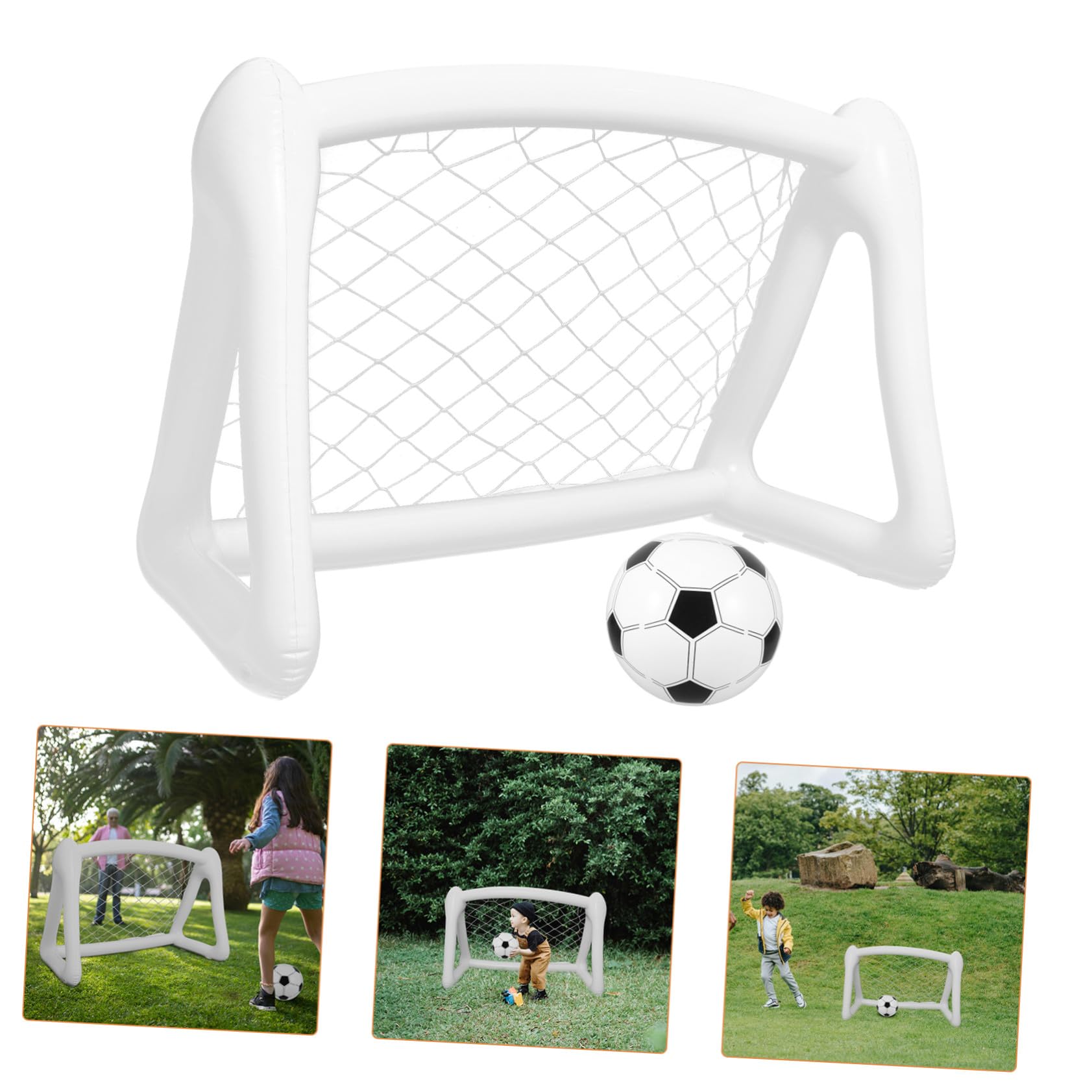 Porta da Calcio Gonfiabile per Bambini in Pvc, Pieghevole e Portatile, per Allenamento di Calcio e Giochi All'aperto, Set Completo per Giardino