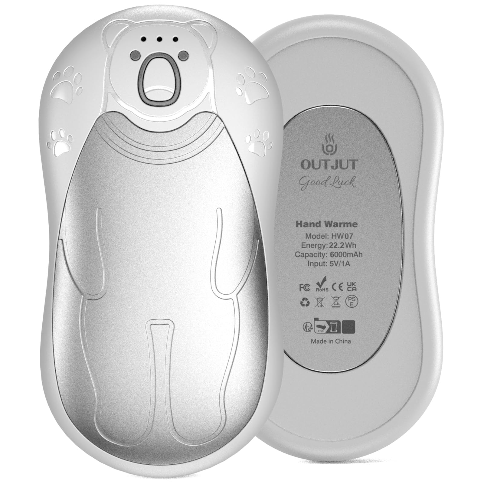 Handwärmer Wiederaufladbar 2 Pack, 12000mAh Magnetischer Handwärmer Elektrische, OUTJUT USB Tragbarer Taschenwärmer Beidseitige Beheizung für Outdoor Sport, Herzerwärmendes