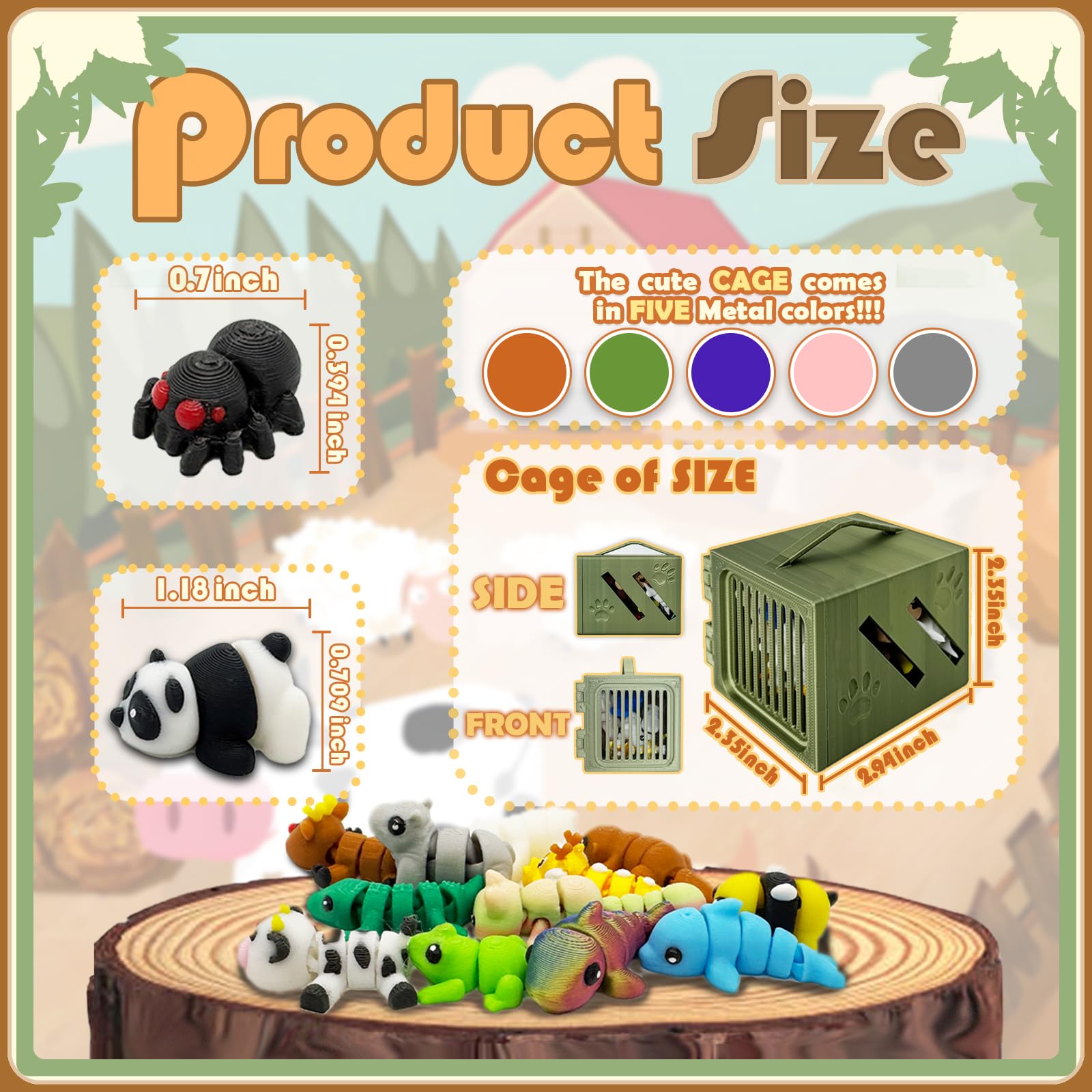Zestaw figurek tajemniczych mini zwierząt, 30 szt., nadruk 3D, małe zwierzę, elastyczne fidget, nadruk 3D, urocze zwierzę, do dekoracji świątecznych, małe figurki zwierząt, wykwintne urocze zwierzątko