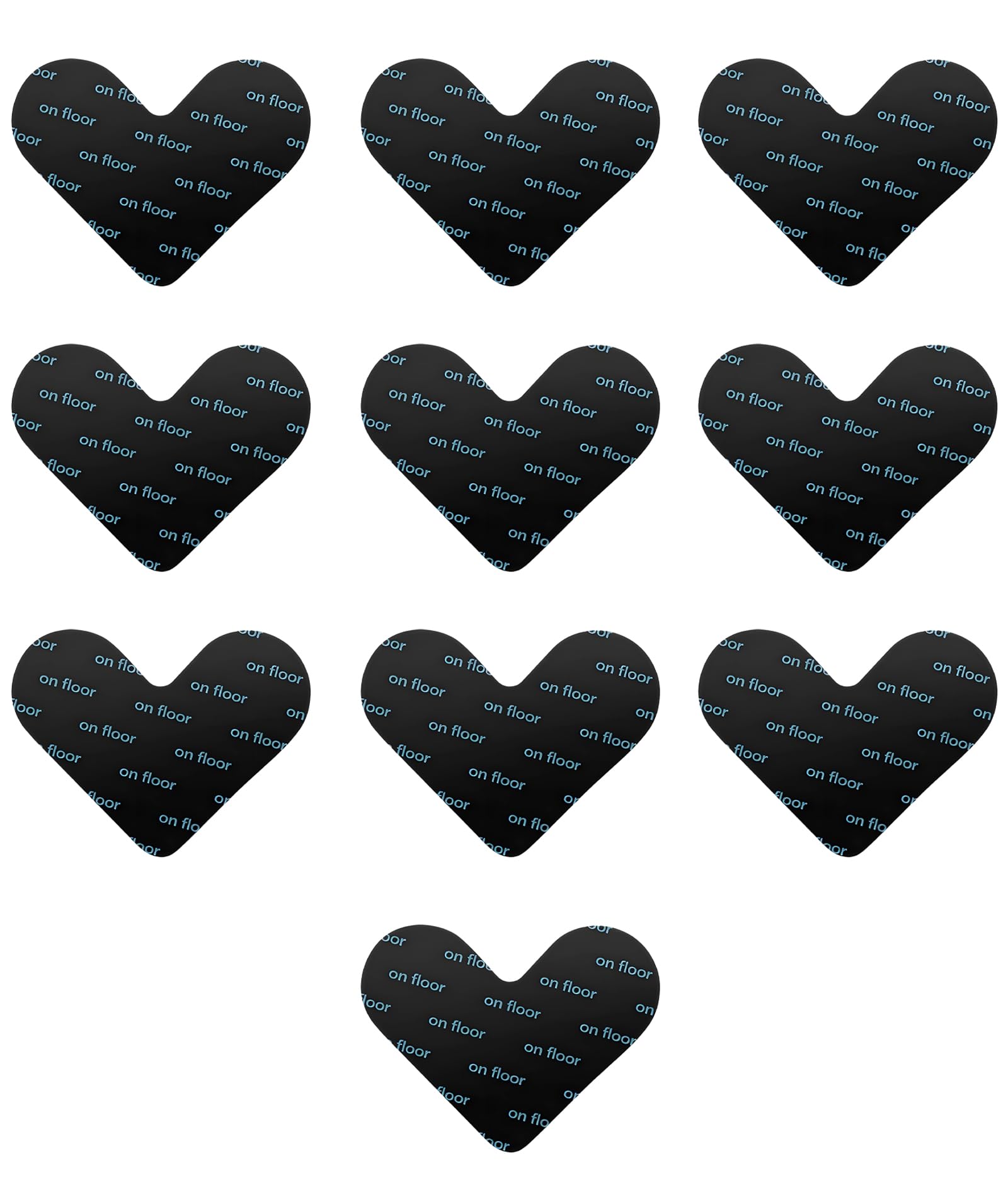 Buildcon 10 Sheets Heart Floor Sticker, Carpet Gripper and Tiles Sticker for Firm Floor Mat Placement, Rug Gripper for Home and Office Use