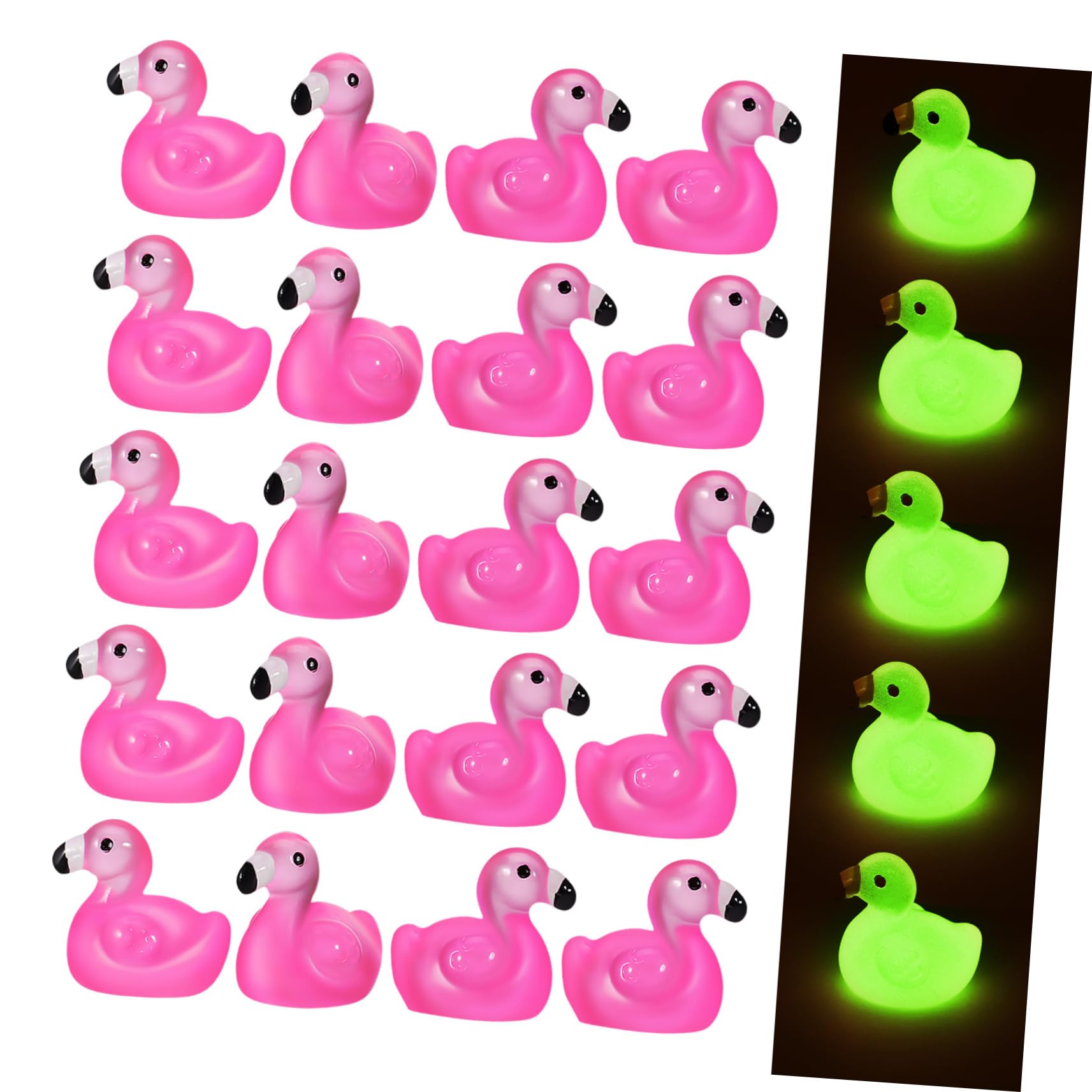 100 Mini-Flamingo-Figuren Aus Kunstharz – Leuchtend Im Dunkeln, Für Deko, Terrarien & Basteln