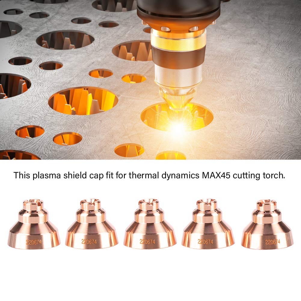 Coupeur de Plasma de 5 Pièces, Capuchon de Tasse de Bouclier de Plasma D'ozgkee pour le Soudeur de Torche de Consommables de Chalumeau de Coupe de 220674
