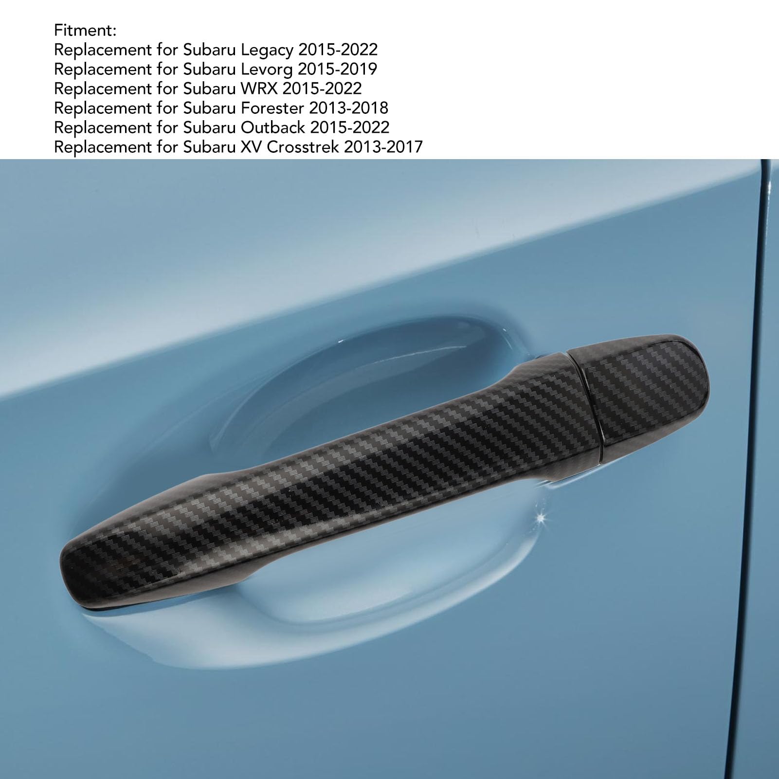 Osłona Klamki Zewnętrznej z Włókna Węglowego ABS, Osłona Klamki Zewnętrznej z inteligentną dziurką od Klucza do Subaru Legacy Levorg WRX Forester Outback