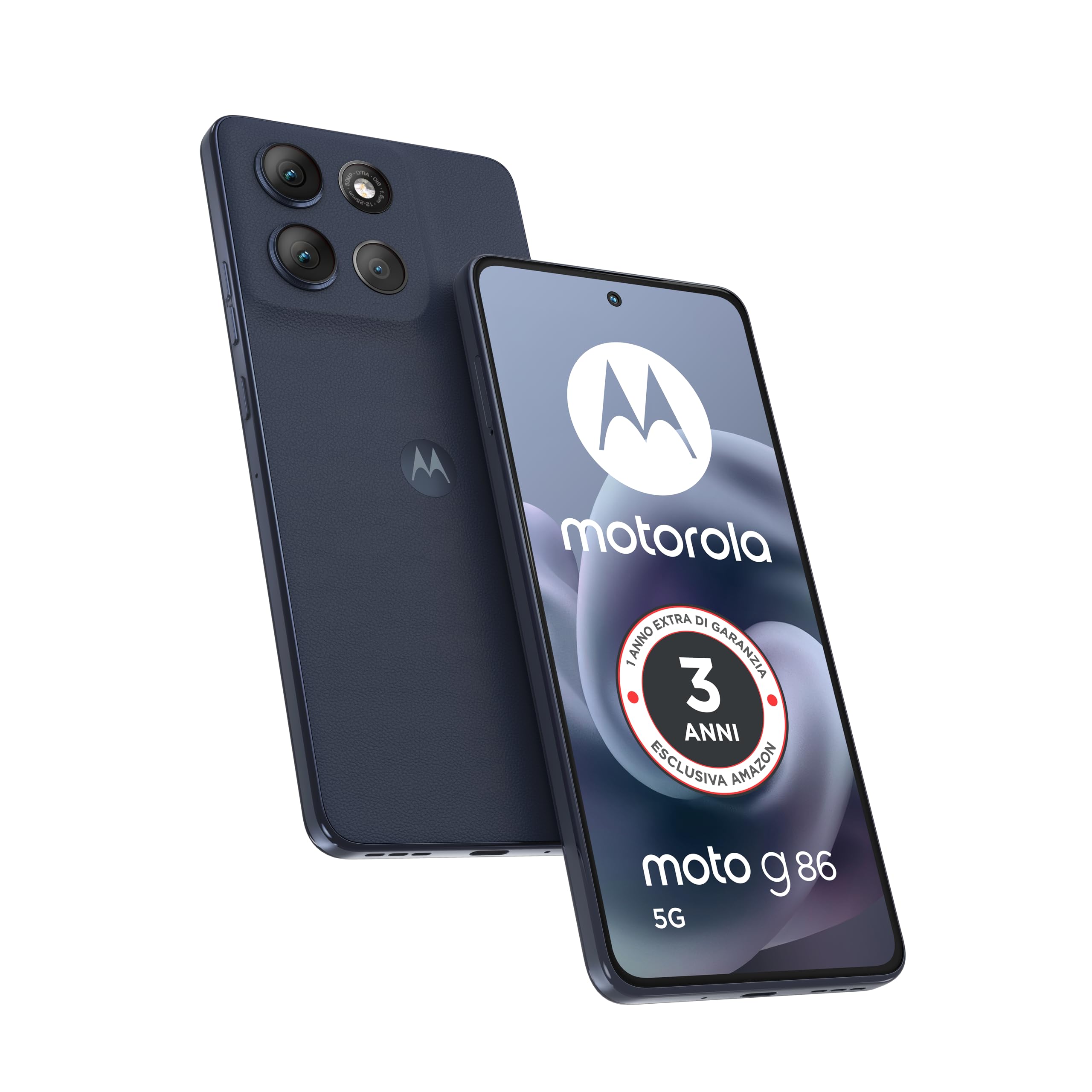 Motorola moto g86 con 3 anni di garanzia (8/256GB, Fotocamera 50MP + flicker cam, Display 6.67" pOLED 120Hz, batteria 5100mAh, MediaTek Dimensity 7300, Android 15), Spellbound