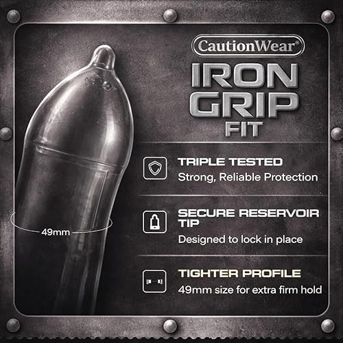 Miniatura 7 de Caution Wear Iron Grip - Preservativos de látex lubricados (100 unidades)