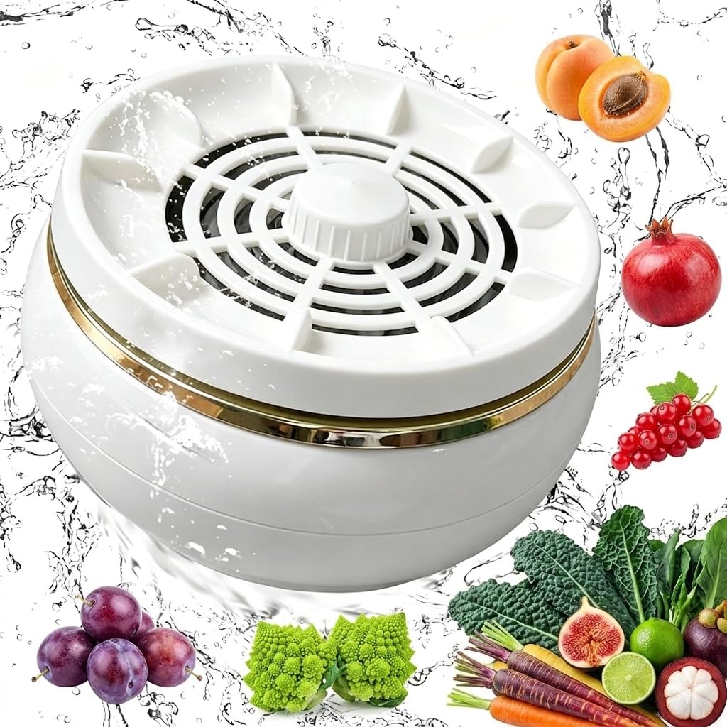 Nettoyeur Multifonction de Fruits et légumes, Gadget de Nettoyage avec Technologie d‘électrolyse Titanium, Purificateur de Fruits Longue durée en 4 Modes pour la Maison (Blanc)