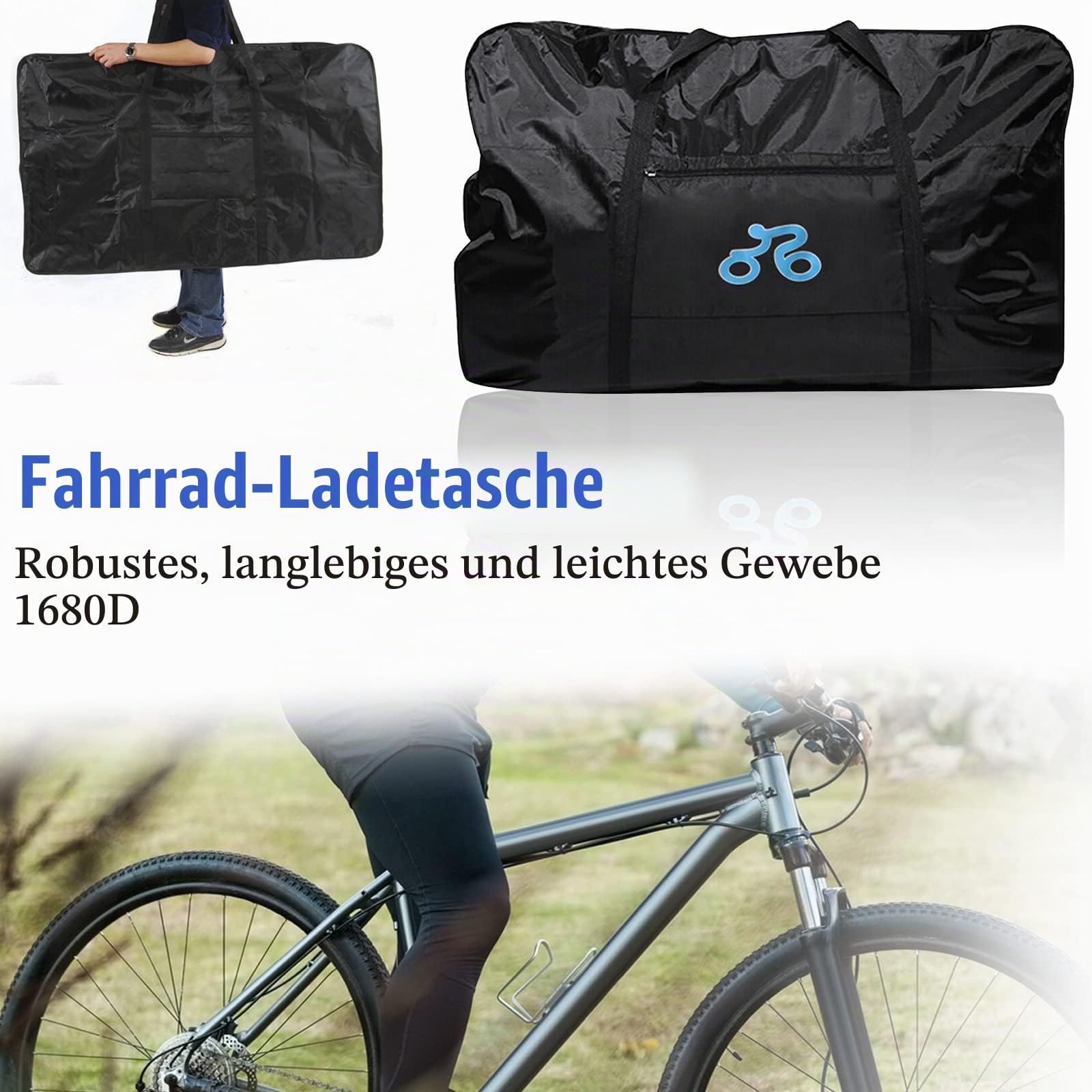 Fahrrad Transporttasche Tragetasche 26-29 zoll,CEIEVER Fahrrad Transport Abwahrungstasche Wasserdicht Verdickung faltbare Fahrradtasche Fahrrad-Reisetasche für Air,Train Travel