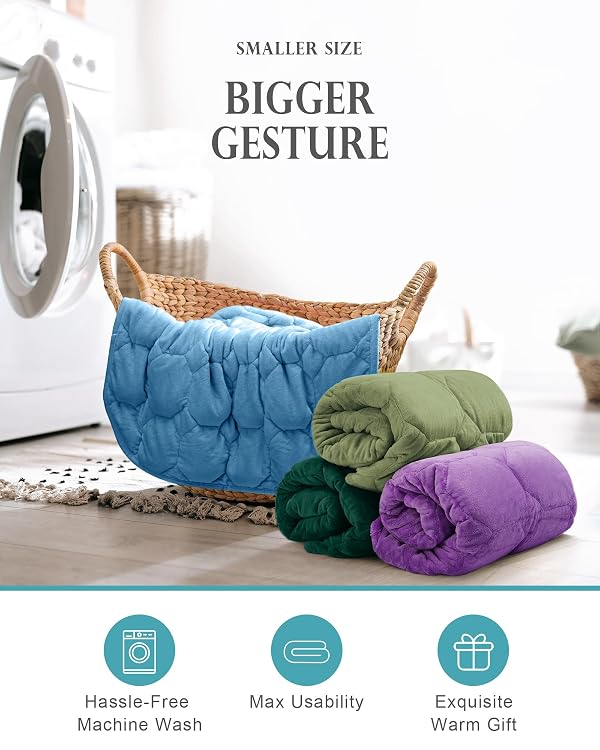 Cottonblue Small Weighted Lap Blanket 7lbs for Adults Teens 24"x29", Cozy by Cottonblue - Used condition - Image 7