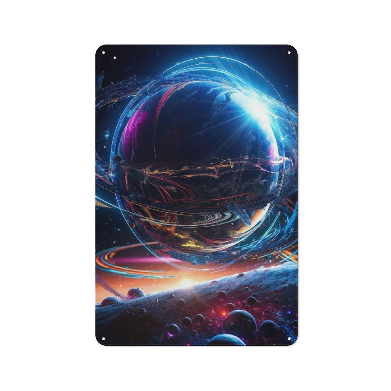 Junmoney Space Mania Retro Metal Wall Sign 30X20cm With For Pub Or Café, A Housewarming Gift For Hospitality Wall Decor Collectors