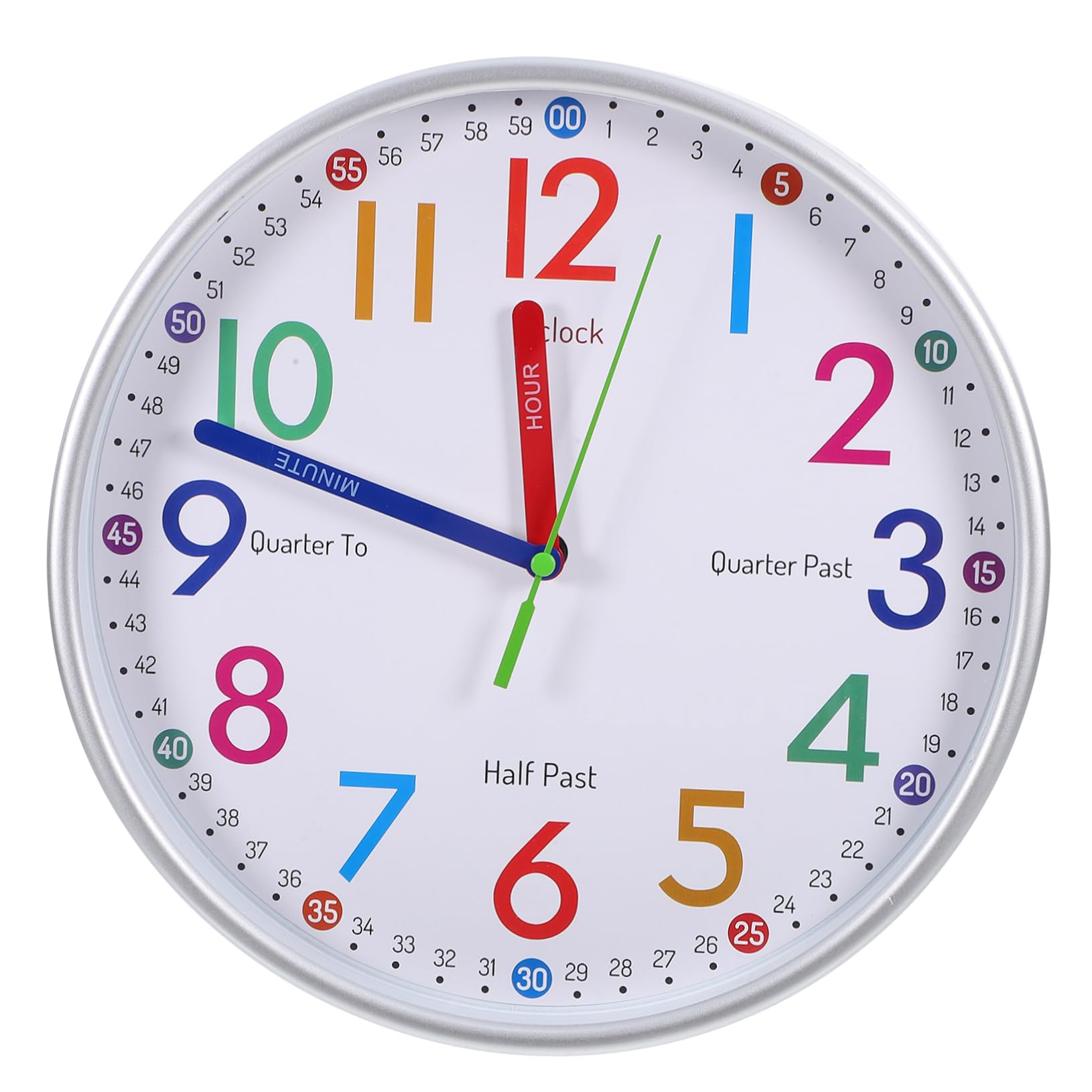 Horloge silencieuse ronde et montre murale décorative de bureau UKCOCO