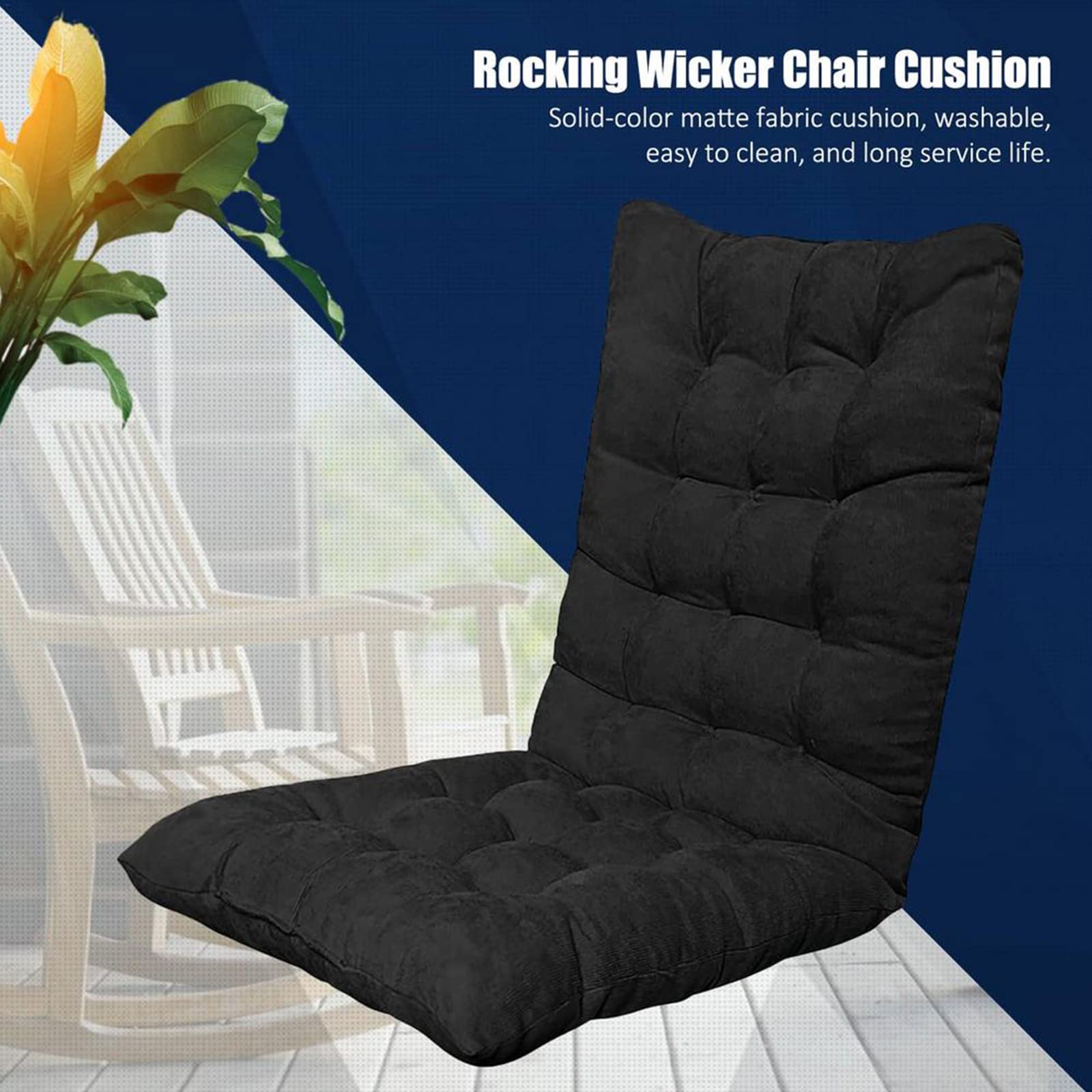 Wysokiej jakości żółte krzesło bujane Cush Highback Tufted Seat & Back Pads Outdoor & Indoor Use Ties for Kitchen Dining Desk Chairs - t & Sle