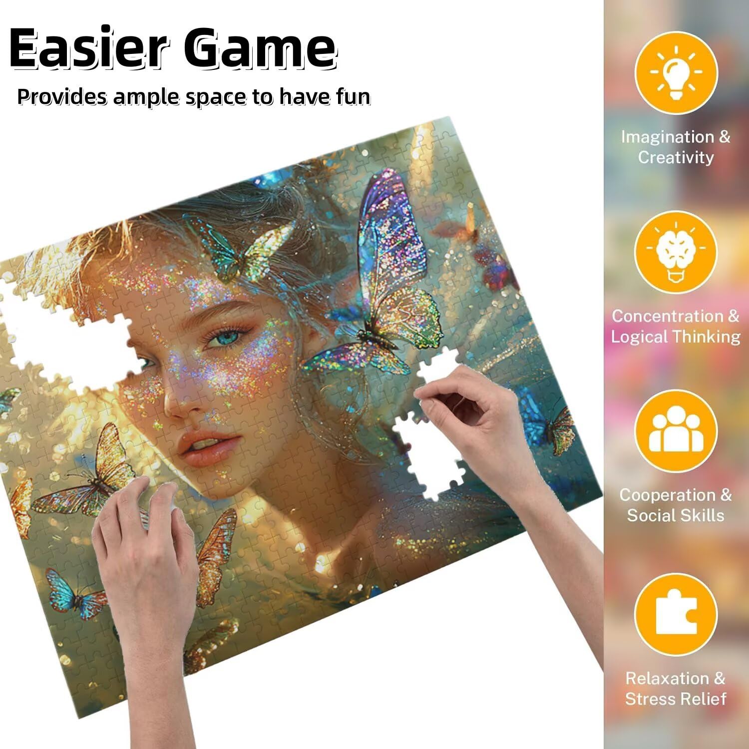Jigsaw Puzzle, 4000 Pezzi Puzzle Classici, Farfalla Puzzle Rilassamento Intelligence, Mpossibile Difficile Puzzle Impegnativo per Adulti Puzzle Gioco Familiare, Regalo per Amore Amico Fata fr0-996